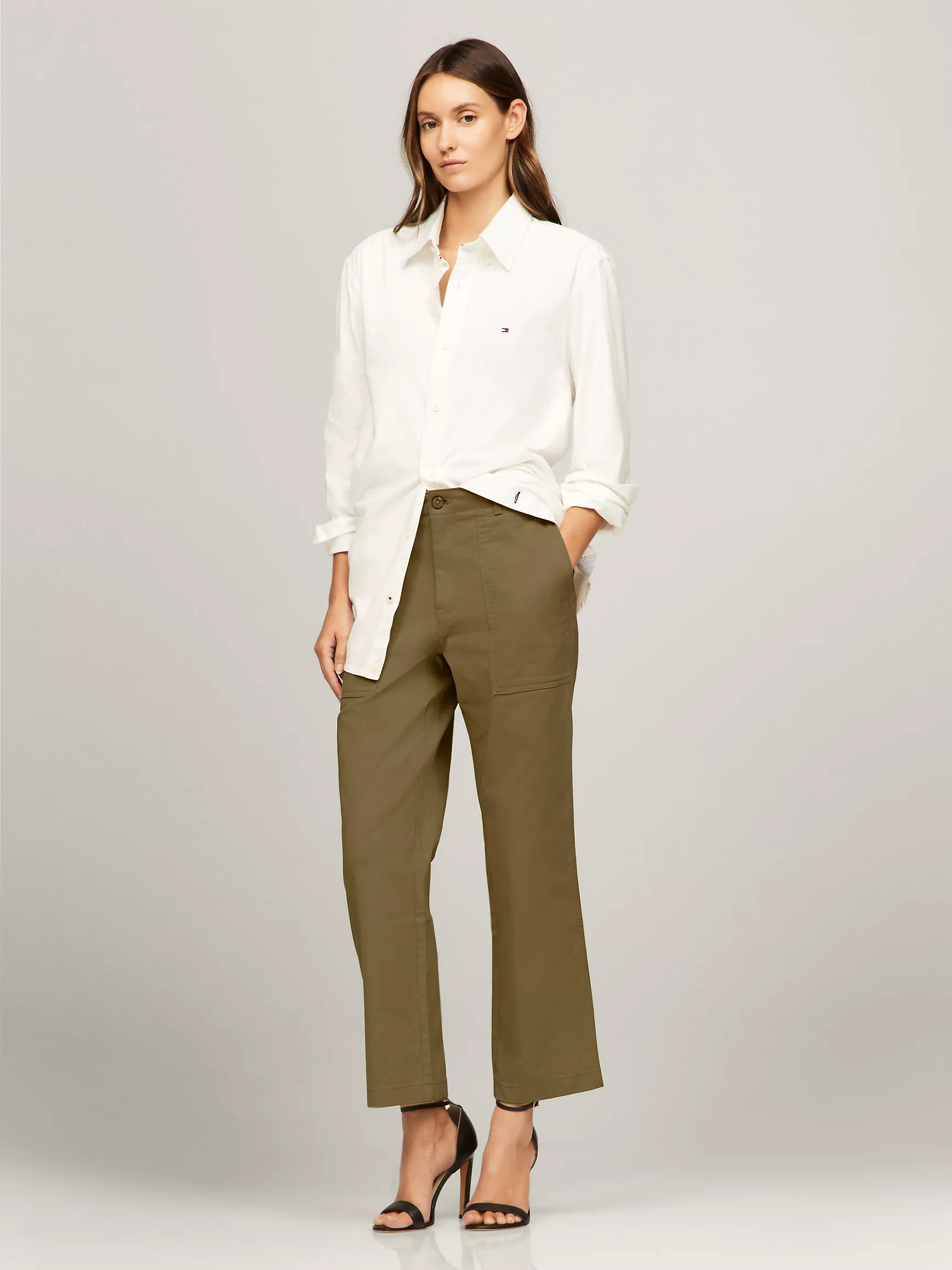 Женские брюки Tommy Hilfiger, Однотонные брюки Utility прямого кроя