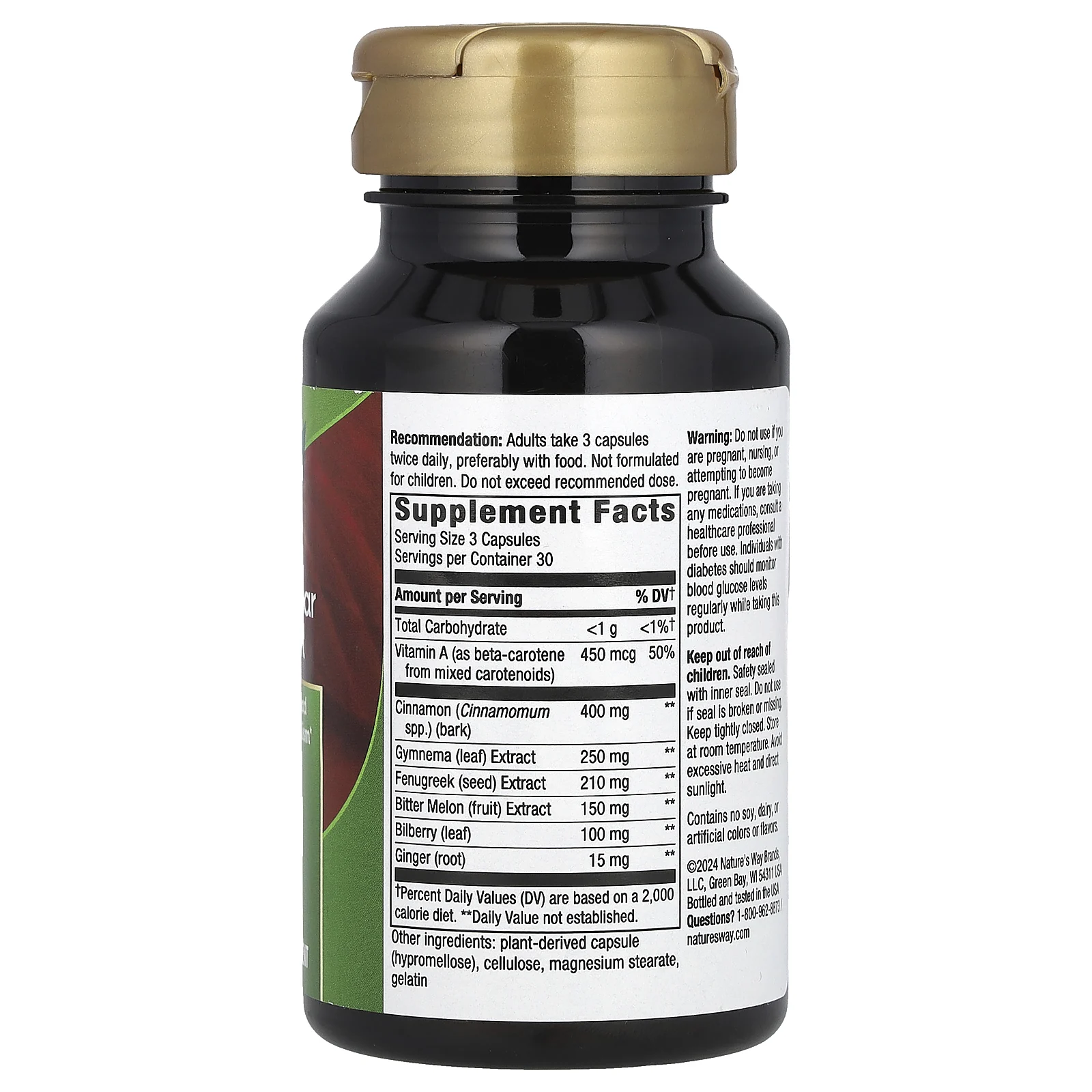 Nature's Way, добавка для поддержки уровня сахара в крови, 90 капсул