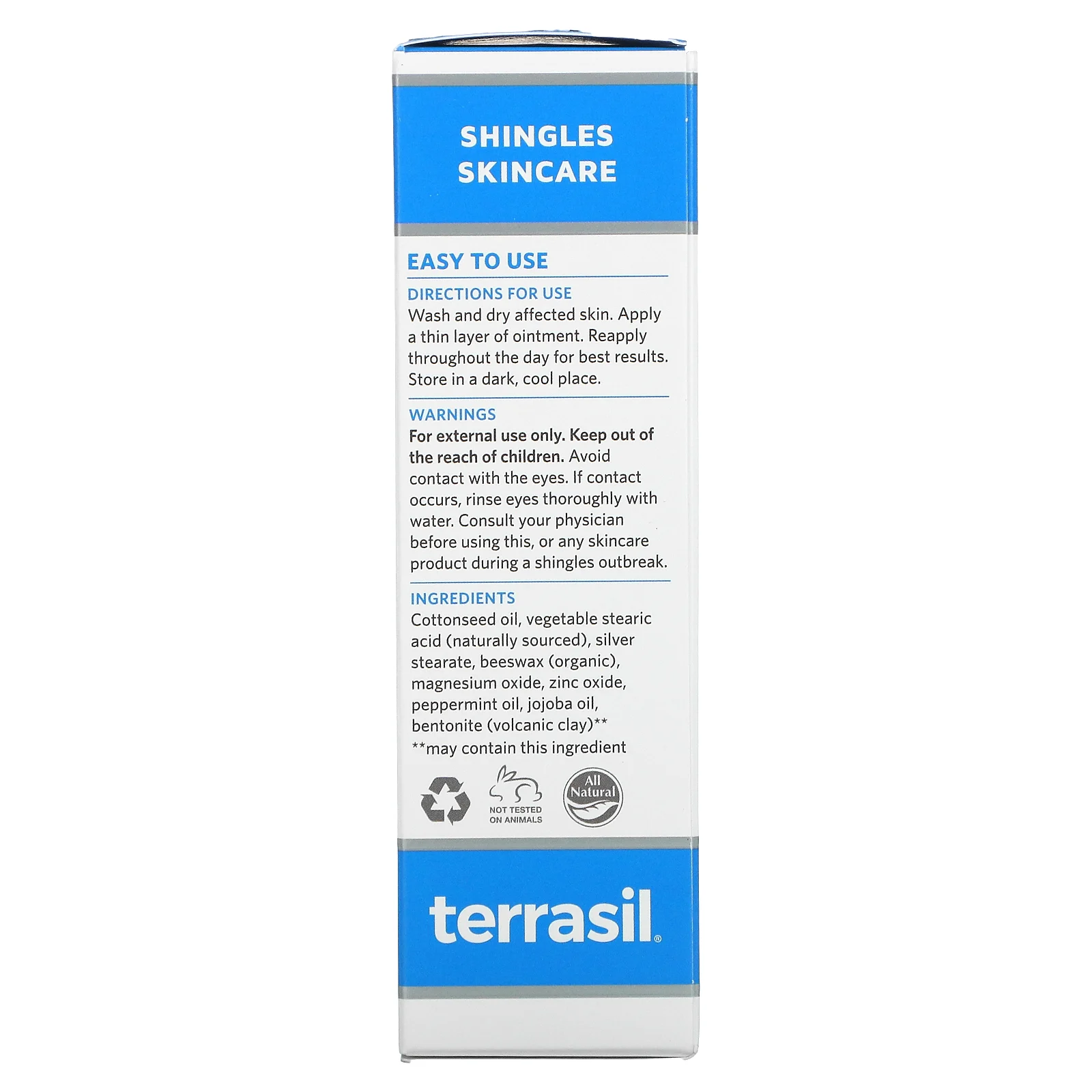 Terrasil, уход за кожей против опоясывающего лишая, 45 г (1,5 унции)