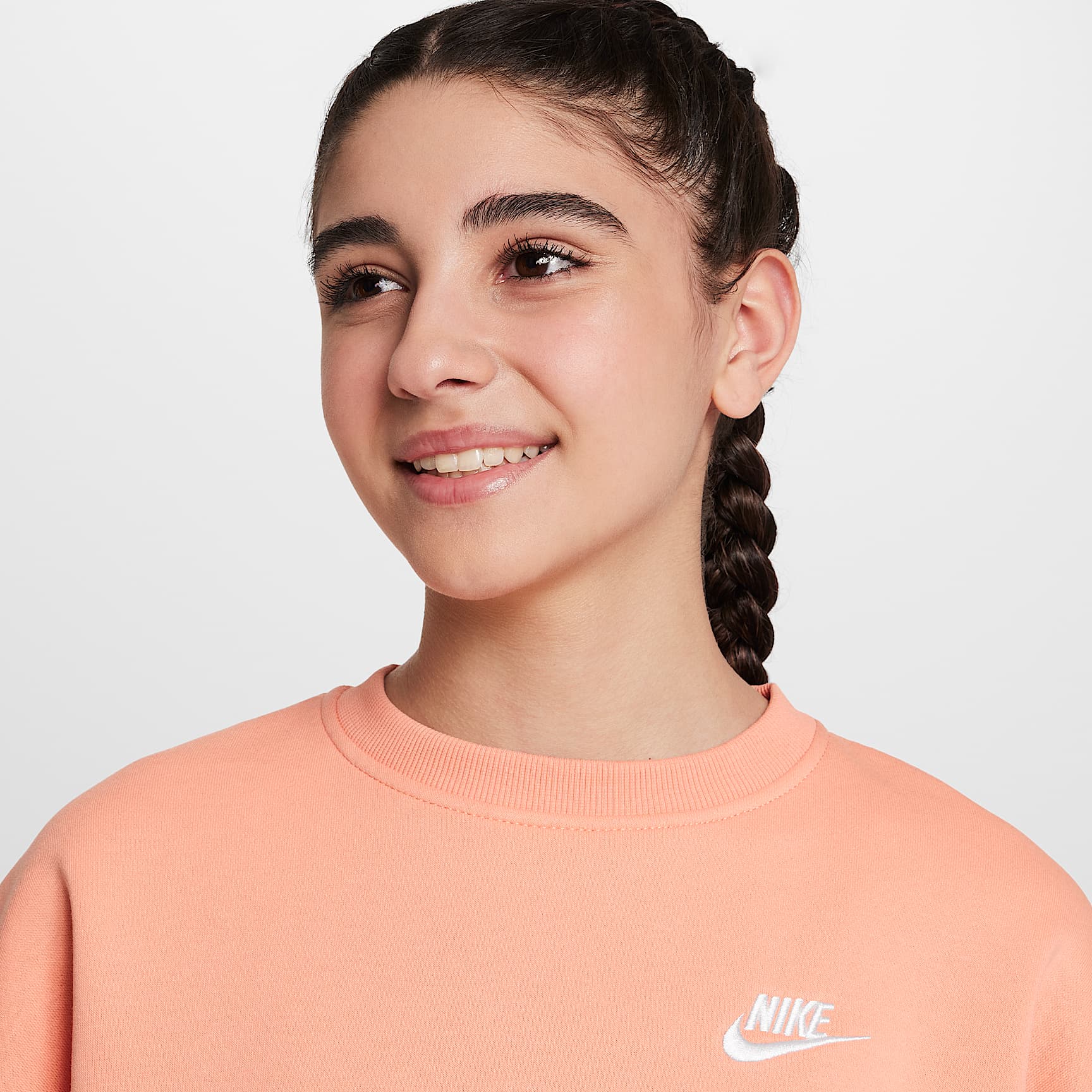 Nike Sportswear Club Fleece Girls' Boxy Crew-Neck Sweatshirt