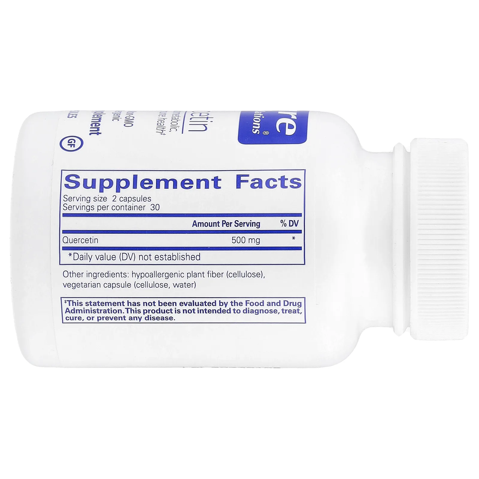 Pure Encapsulations, Кверцетин, 500 мг, 60 капсул (250 мг на капсулу)