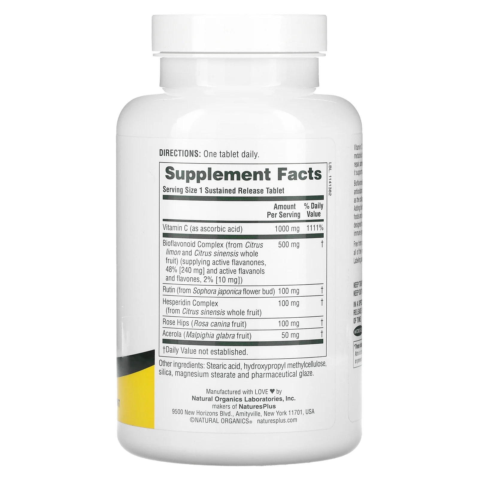 NaturesPlus, суперкомплекс с витамином C длительного высвобождения, 180 таблеток