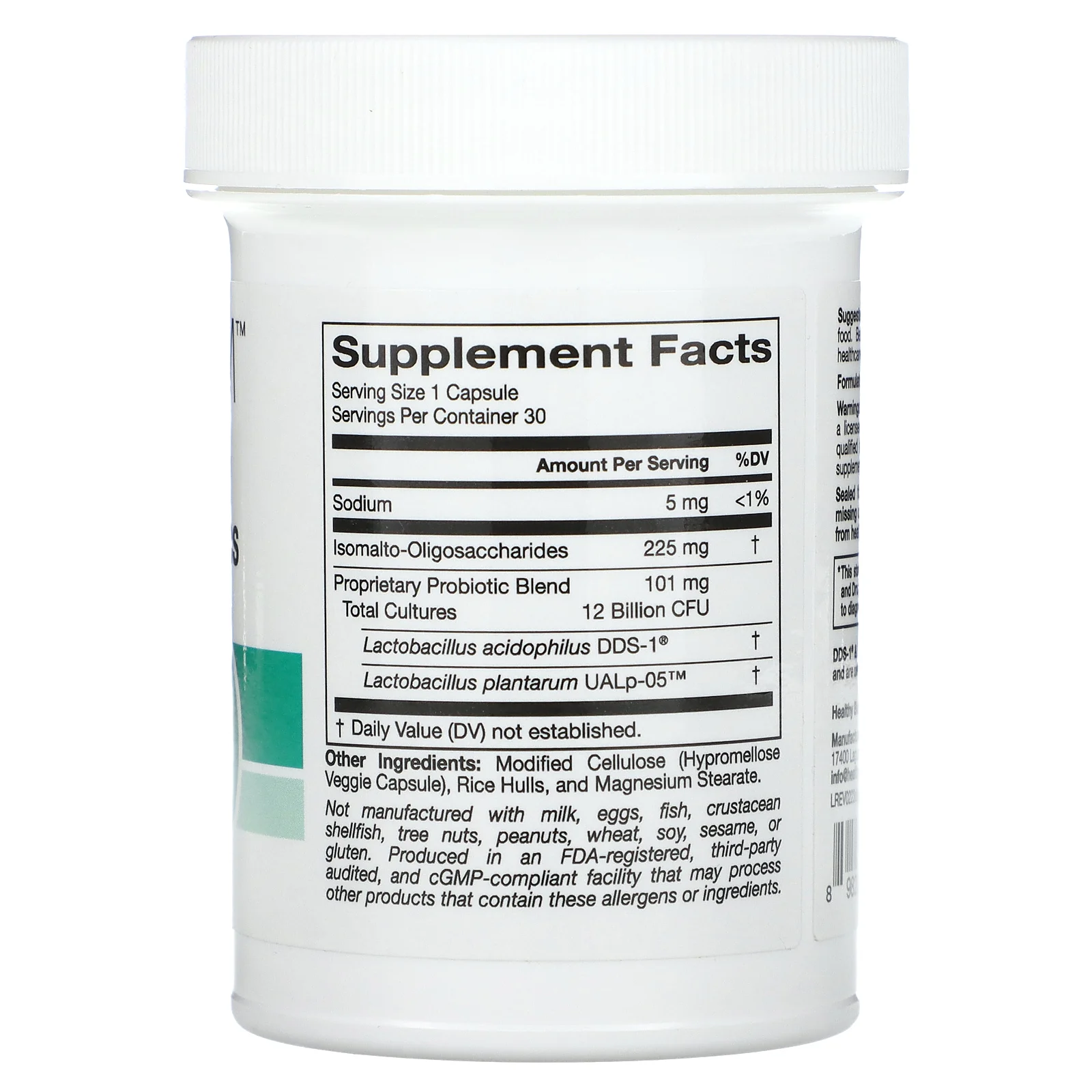 HealthyBiom, пребиотики и пробиотики для пищеварительной и иммунной систем, 12 млрд КОЕ, 30 растительных капсул