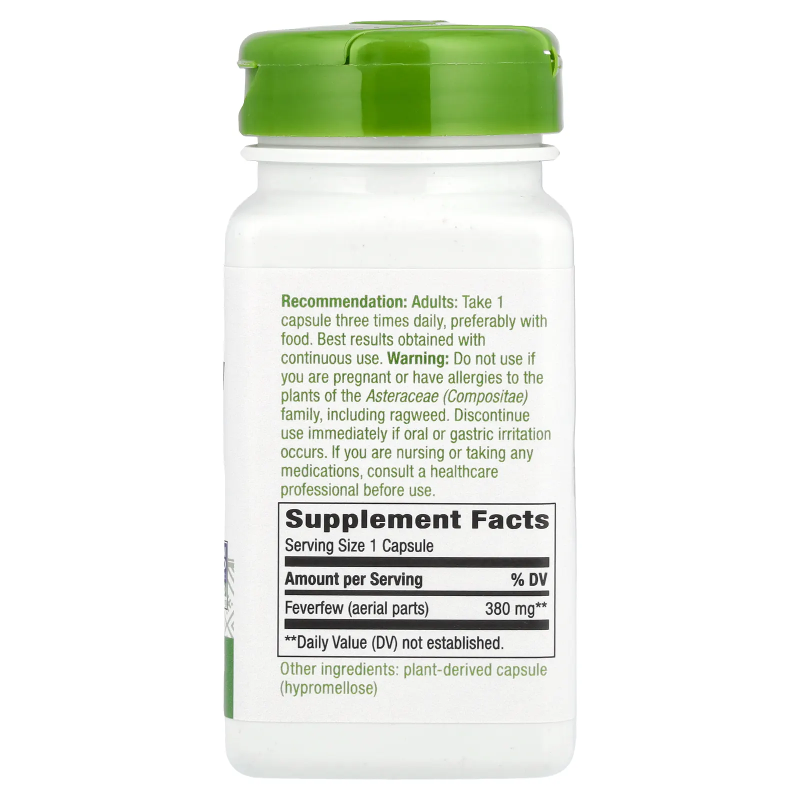 Nature's Way, Пиретрум девичий, 380 мг, 100 веганских капсул