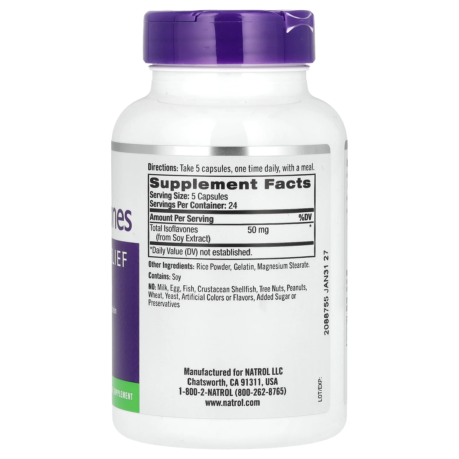 Natrol, изофлавоны сои, 50 мг, 120 капсул (10 мг в 1 капсуле)