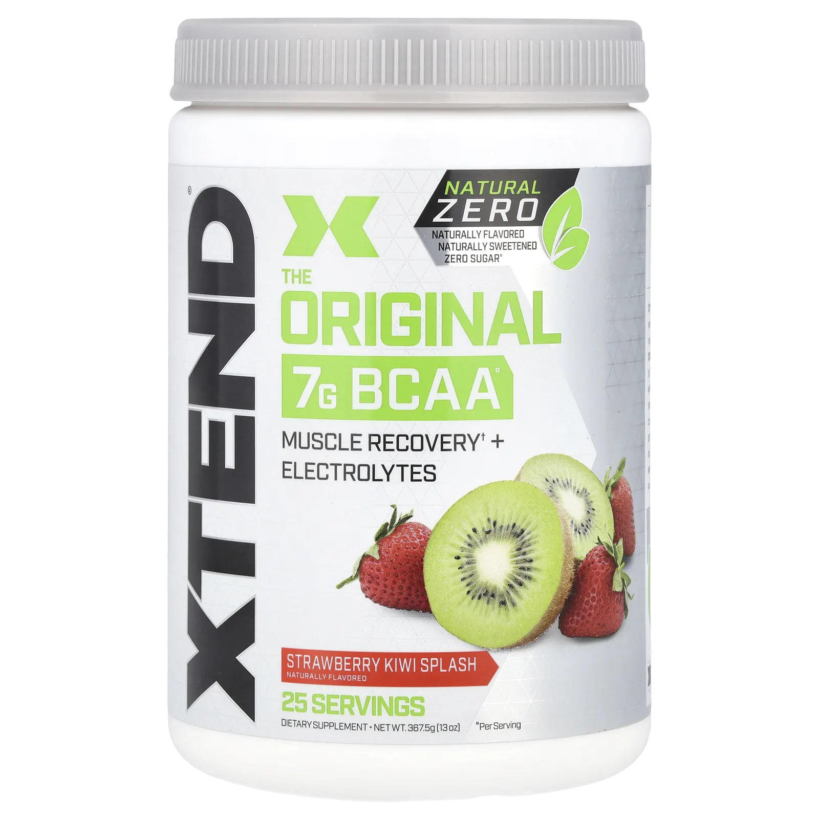 Xtend, The Original, Natural Zero, 7 г аминокислот с разветвленной цепью (BCAA), со вкусом клубники и киви, 367,5 г (13 унций)