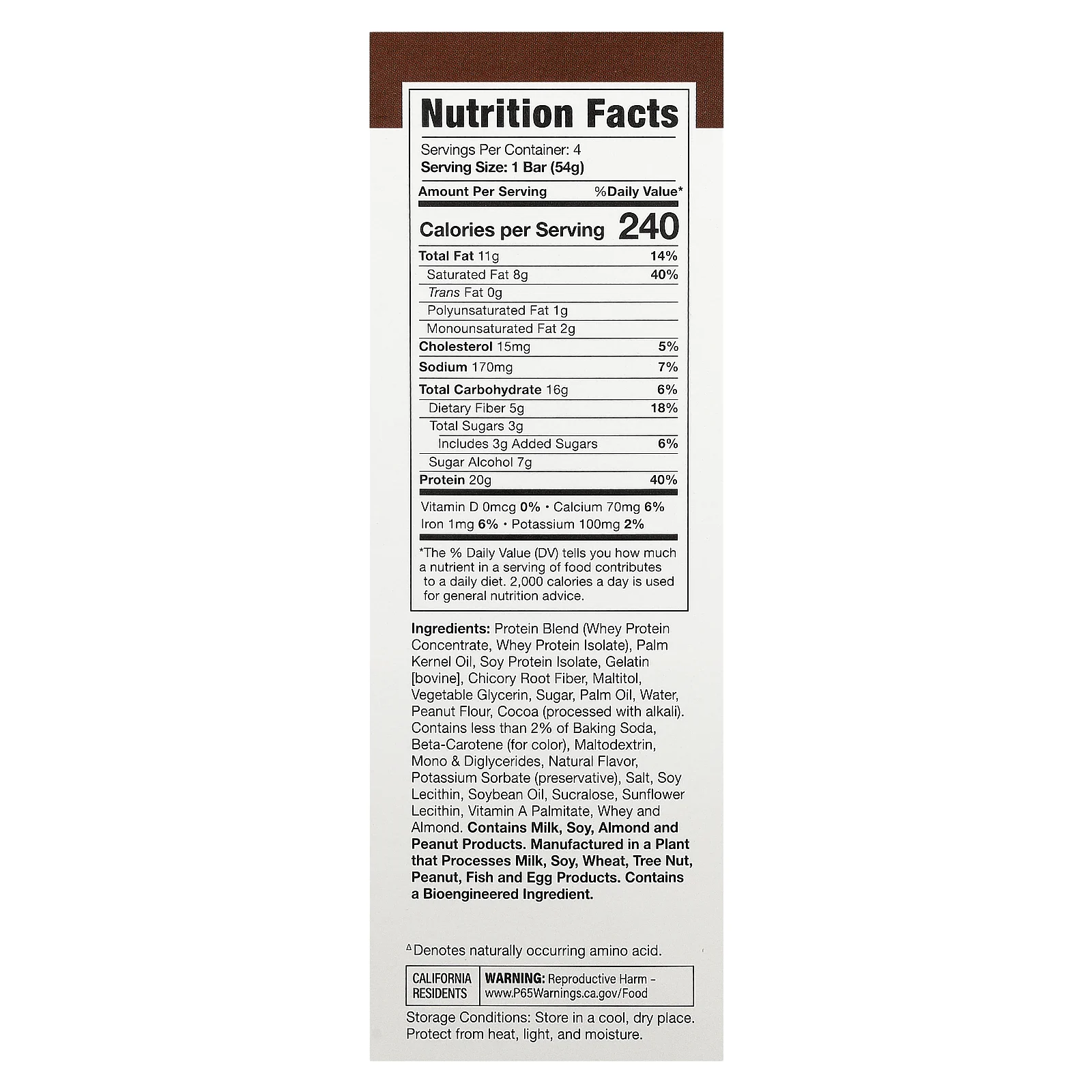 MusclePharm, Протеиновый батончик Combat Ready ™, шоколадный батончик с арахисовым маслом, 4 батончика, 54 г (1,9 унции)