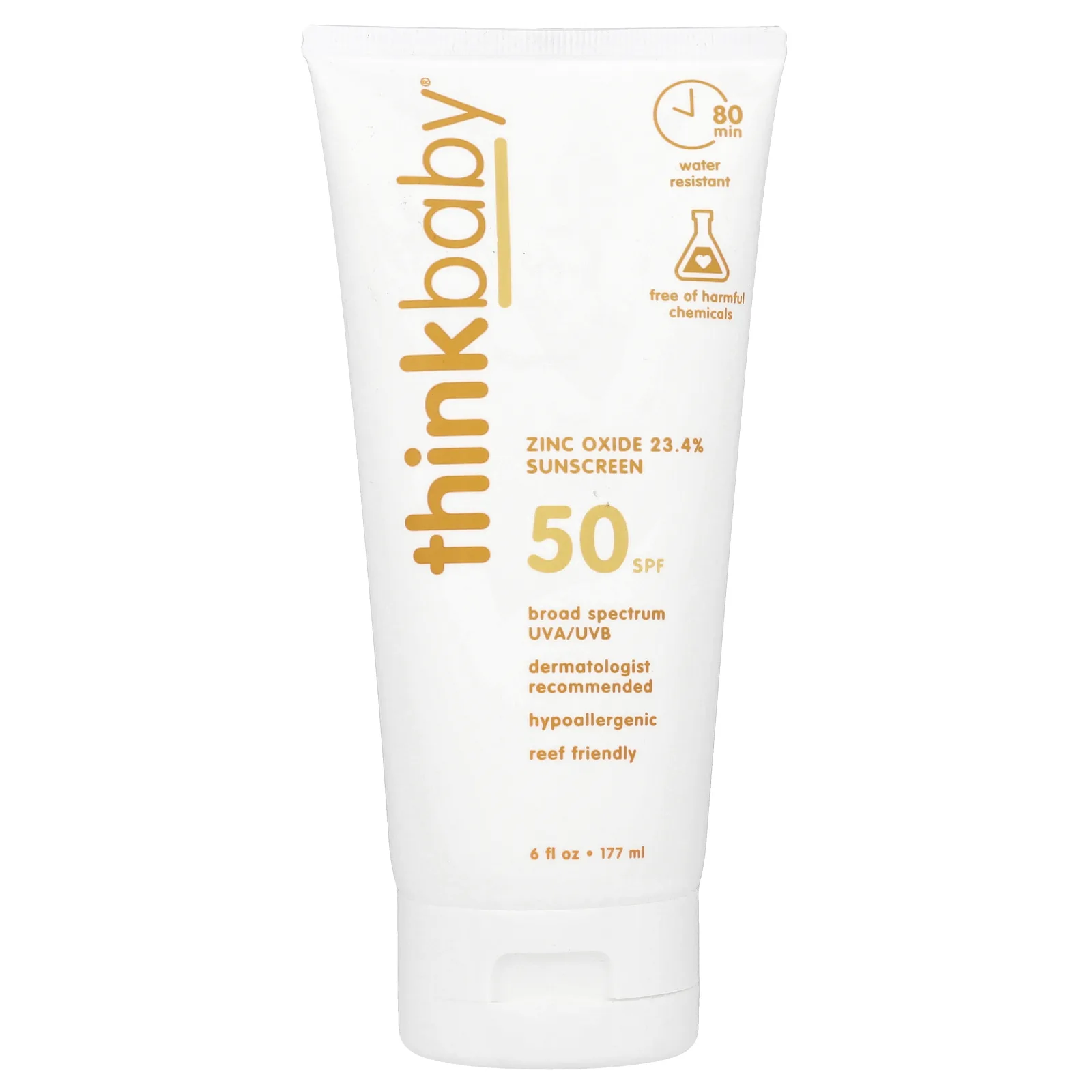 think, Thinkbaby, 23,4% оксида цинка, солнцезащитное средство, фактор защиты SPF 50, 177 мл (6 жидк. унций)