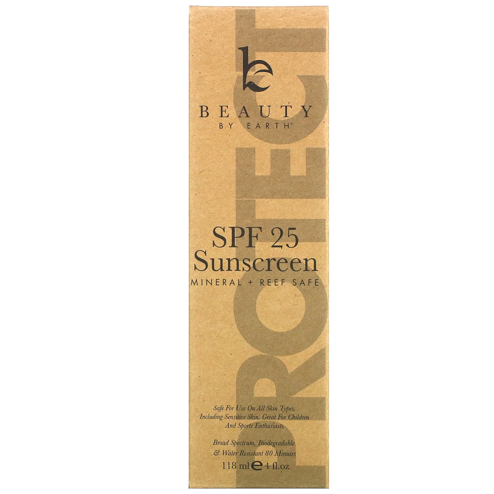 Beauty By Earth, минеральное солнцезащитное средство, с оксидом цинка, SPF 25, 118 мл (4 жидк. унции)