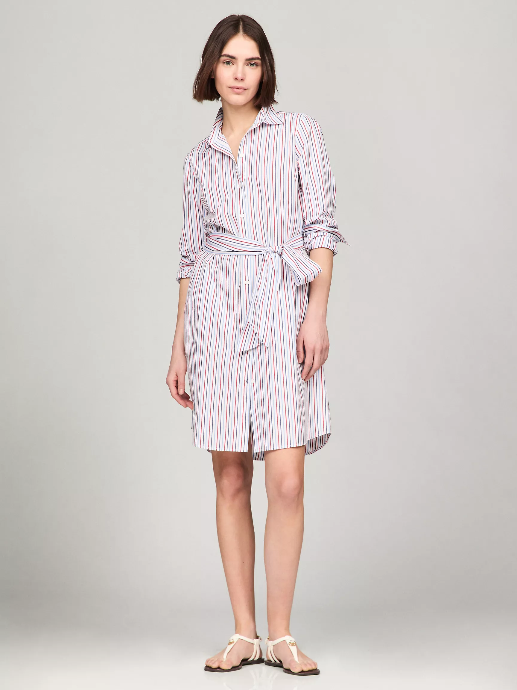 Женское платье Tommy Hilfiger, Полосатое платье-рубашка с поясом