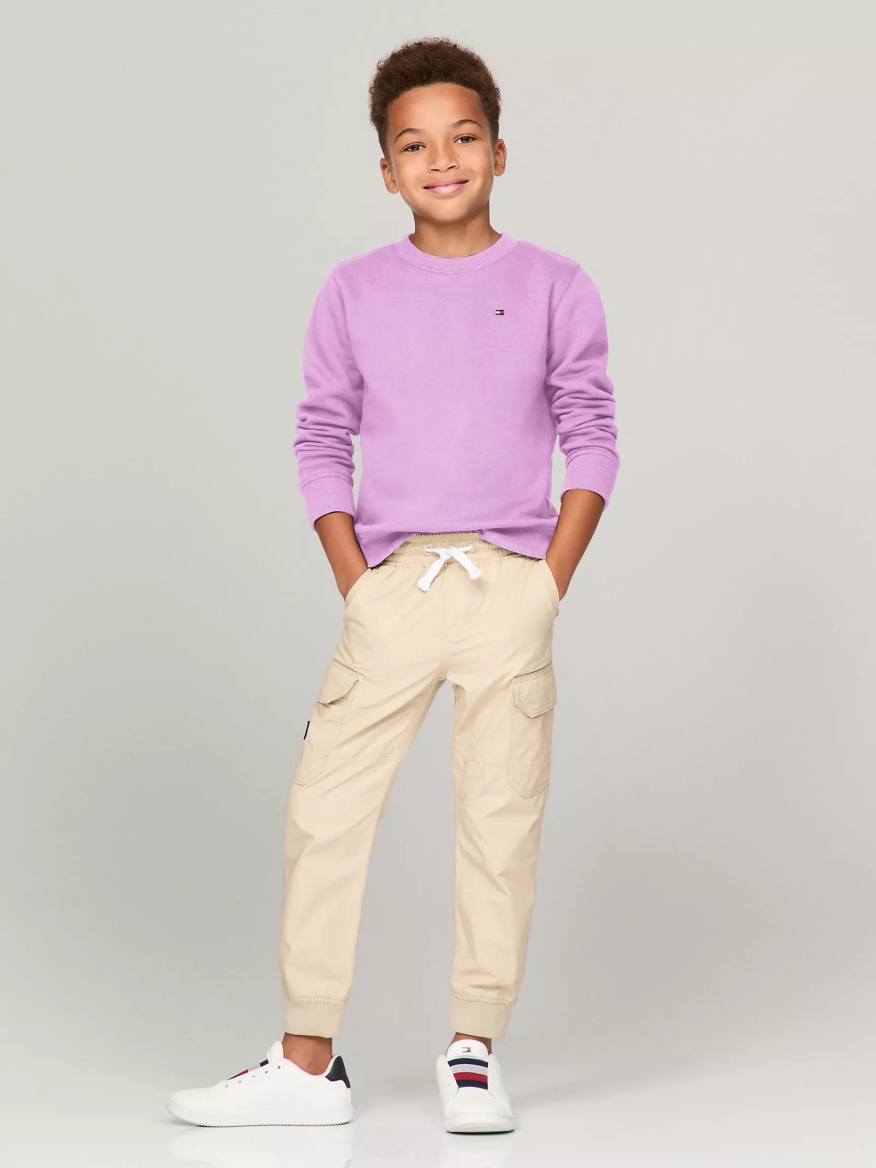 Толстовка для мальчика Tommy Hilfiger, Детский однотонный свитшот с круглым вырезом