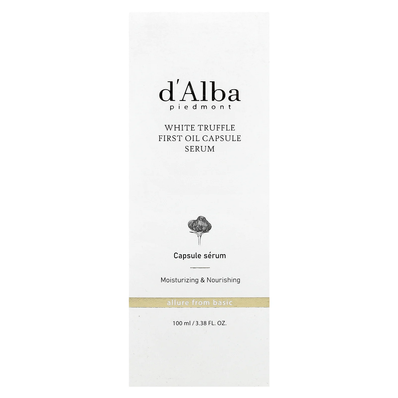 d'Alba, Капсульная сыворотка с белым трюфелем и маслом, 100 мл (3,38 жидк. Унции)