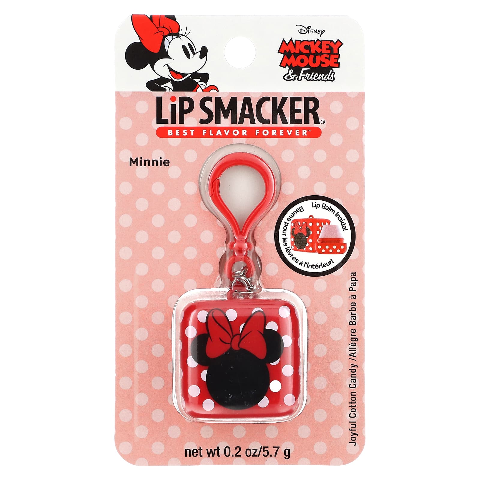 Lip Smacker, Disney, Микки Маус и его друзья, бальзам для губ, Минни, веселая сладкая вата, 5,7 г (0,2 унции)