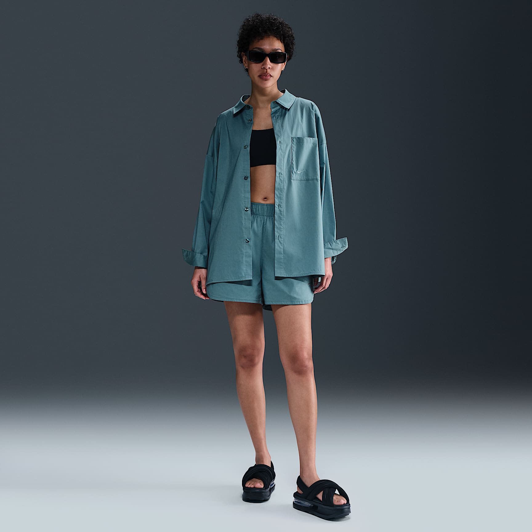 Nike Sportswear Chill Poplin Women's Loose Long-Sleeve Button-Up Top