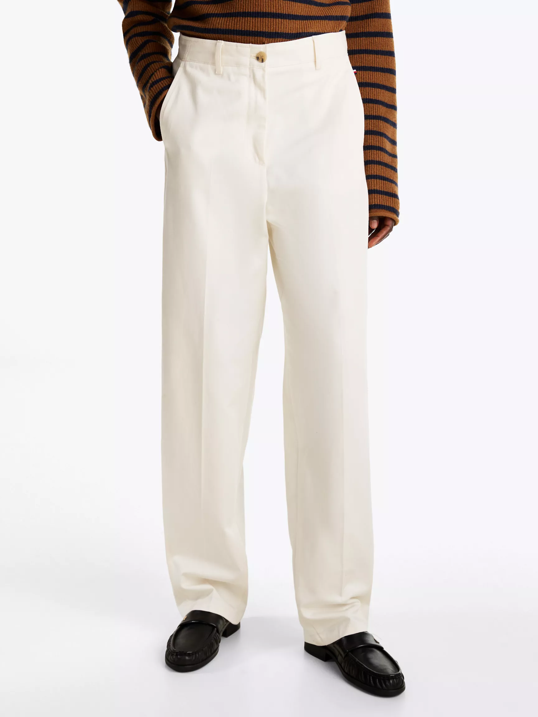 Женские брюки Tommy Hilfiger, Хлопковые брюки чинос широкого силуэта