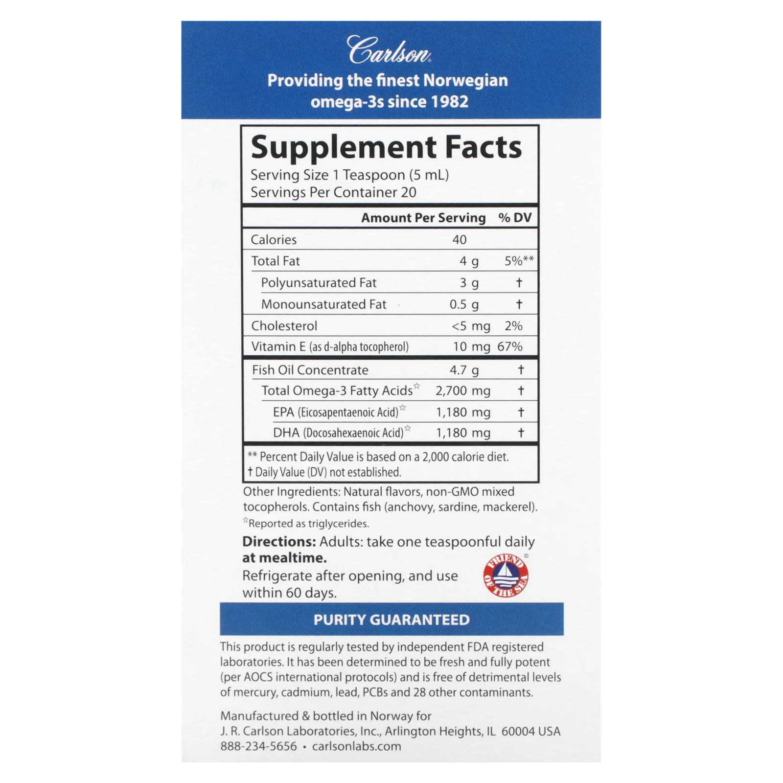 Carlson, Med Omega, вкус лимона и лайма, 2 700 мг, 3,3 ж. унц.(100 мл)