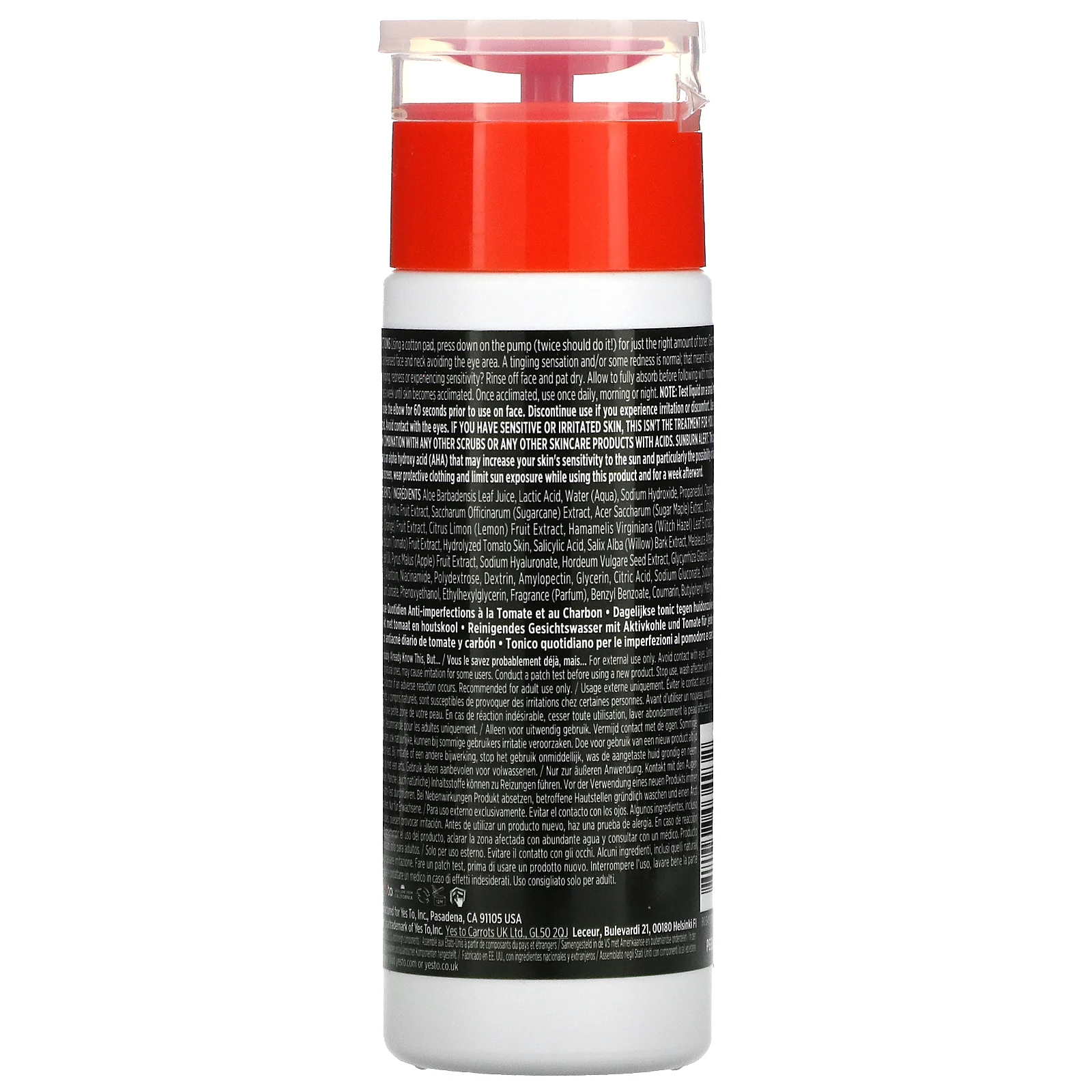 Yes To, Детоксифицирующий древесный уголь, тоник для ежедневного применения, томаты, 118 мл (4 жидк. Унции)