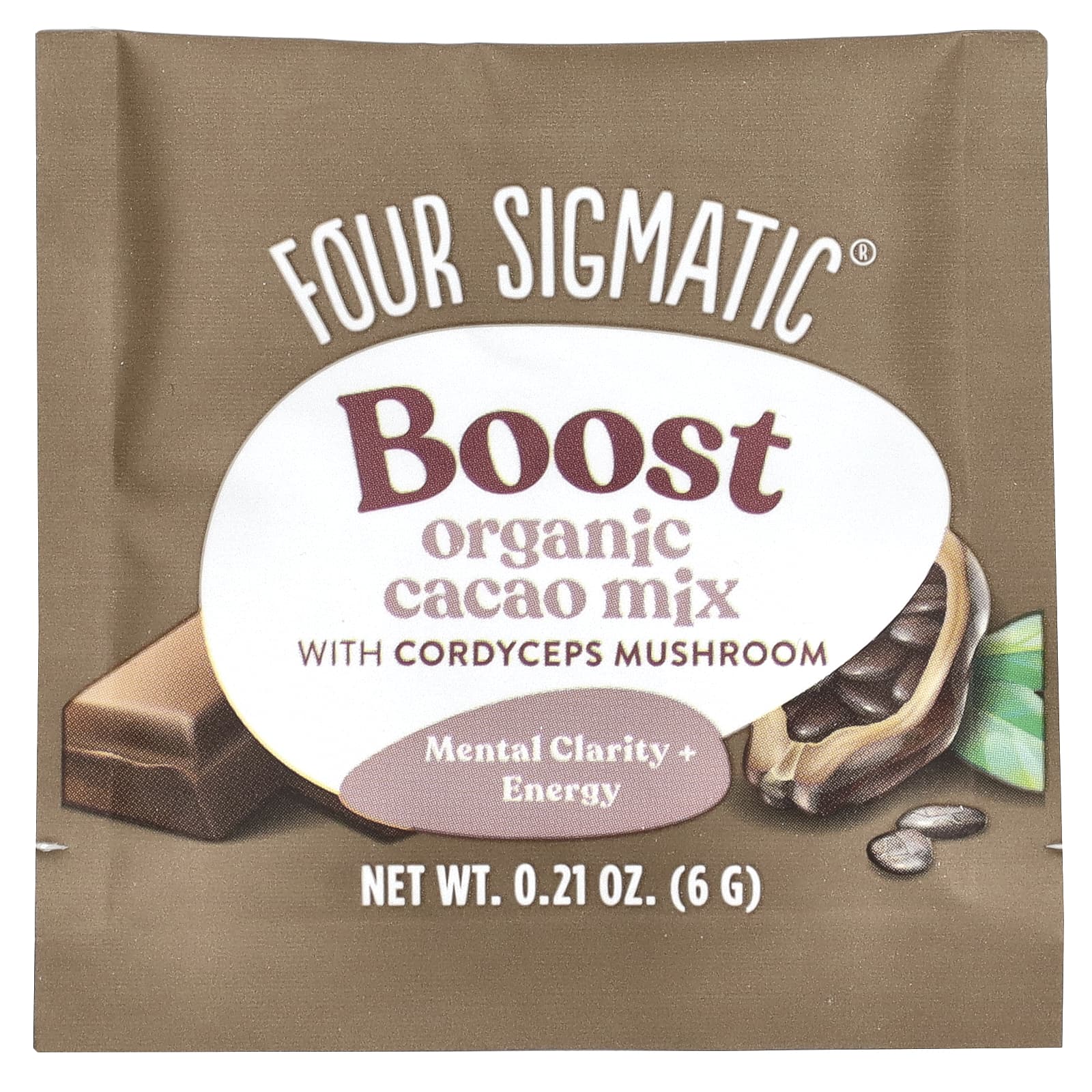 Four Sigmatic, Boost, органическая смесь для приготовления какао с грибом кордицепсом, 10 пакетиков по 6 г (0,21 унции)