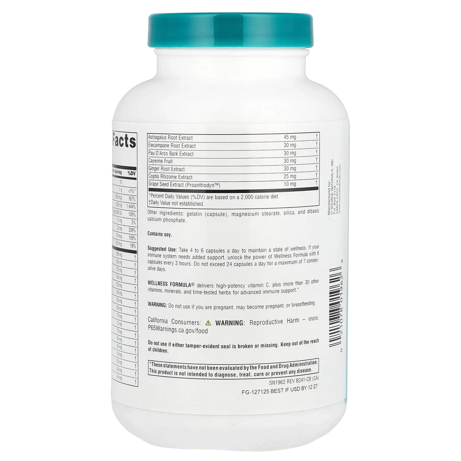 Source Naturals, Wellness Formula, улучшенная ежедневная иммунная поддержка, 240 капсул