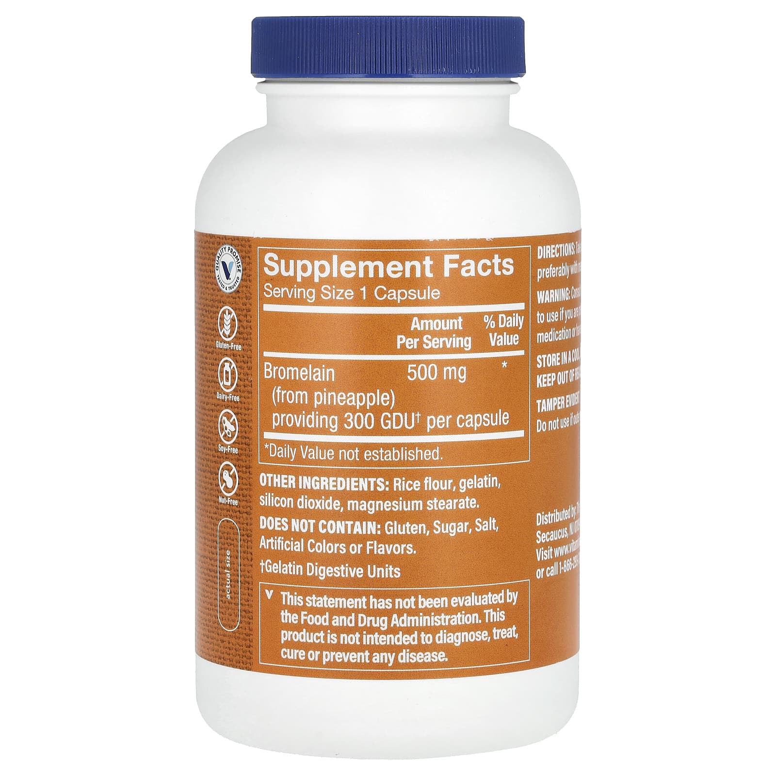 The Vitamin Shoppe, Бромелаин, 500 мг, 300 капсул