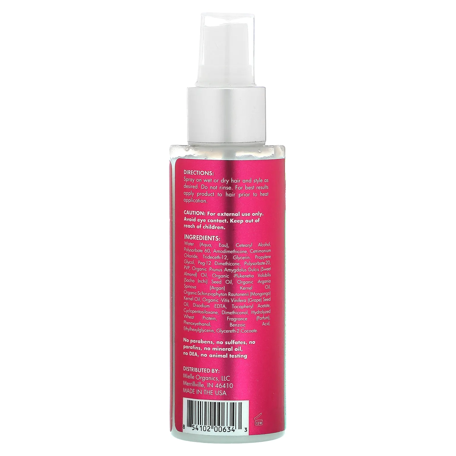 Mielle, Mongongo Oil, термозащитный спрей, 118 мл (4 жидк. Унции)