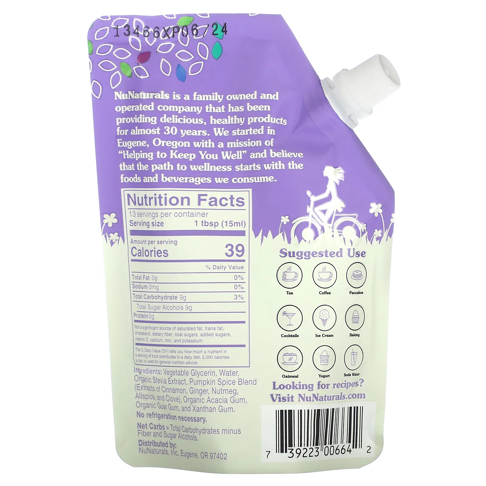 NuNaturals, NuStevia сироп из тыквенных специй, 0,2 л (6,6 жидк. Унции)