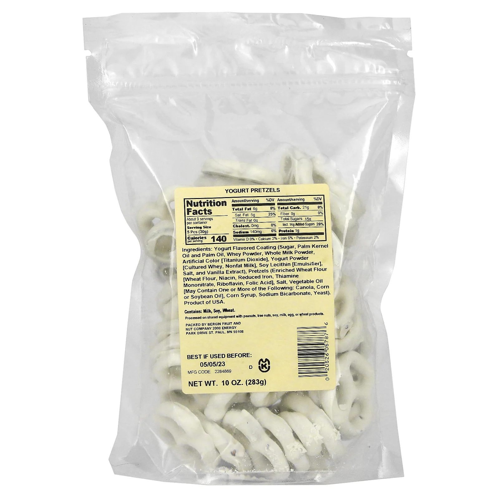 Bergin Fruit and Nut Company, Йогуртовые крендели, 10 унций (283 г)