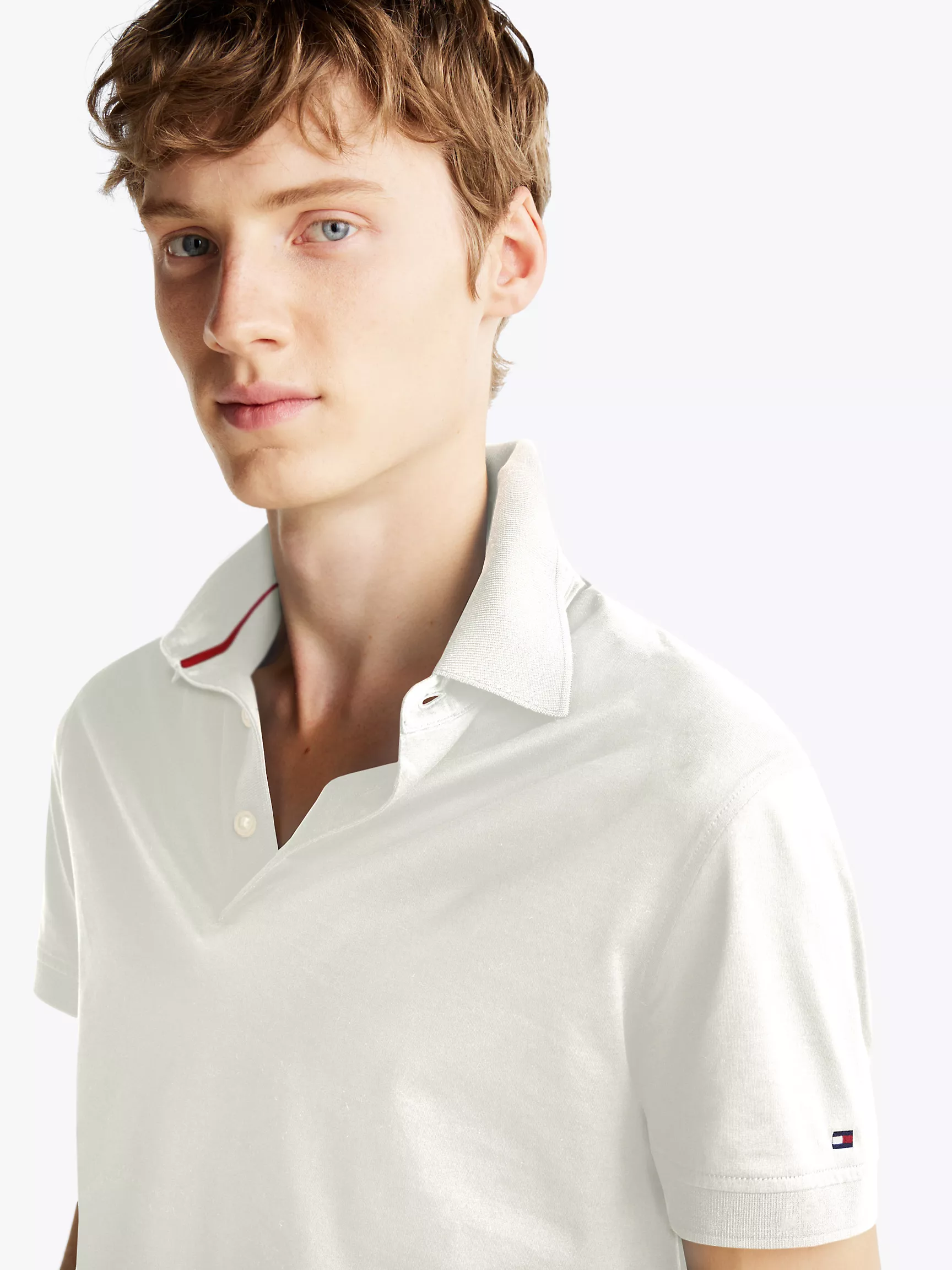 Мужское поло Tommy Hilfiger, Приталенное поло из мерсеризованного хлопка