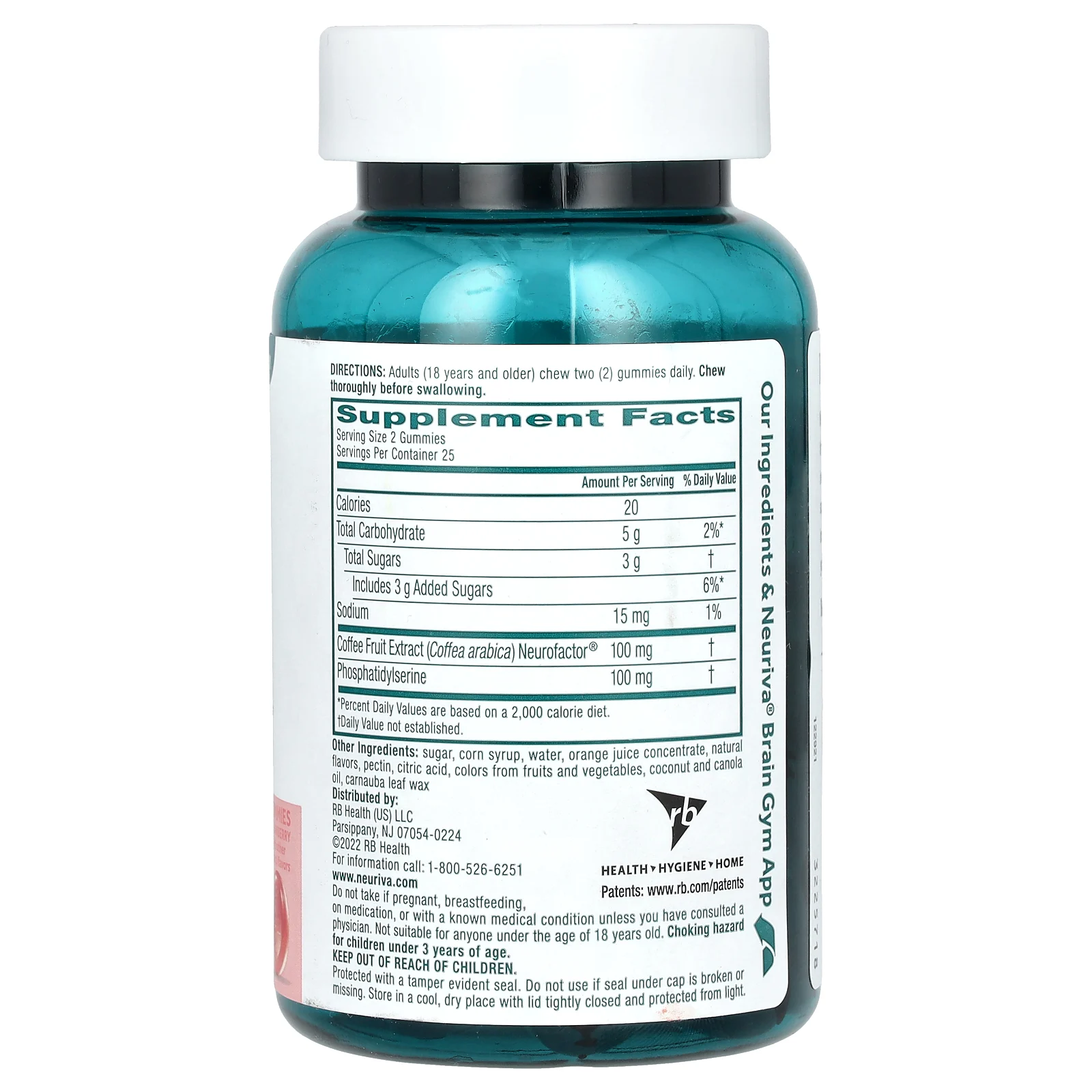 Schiff, Neuriva Brain Performance, оригинальный, со вкусом клубники, 50 жевательных таблеток