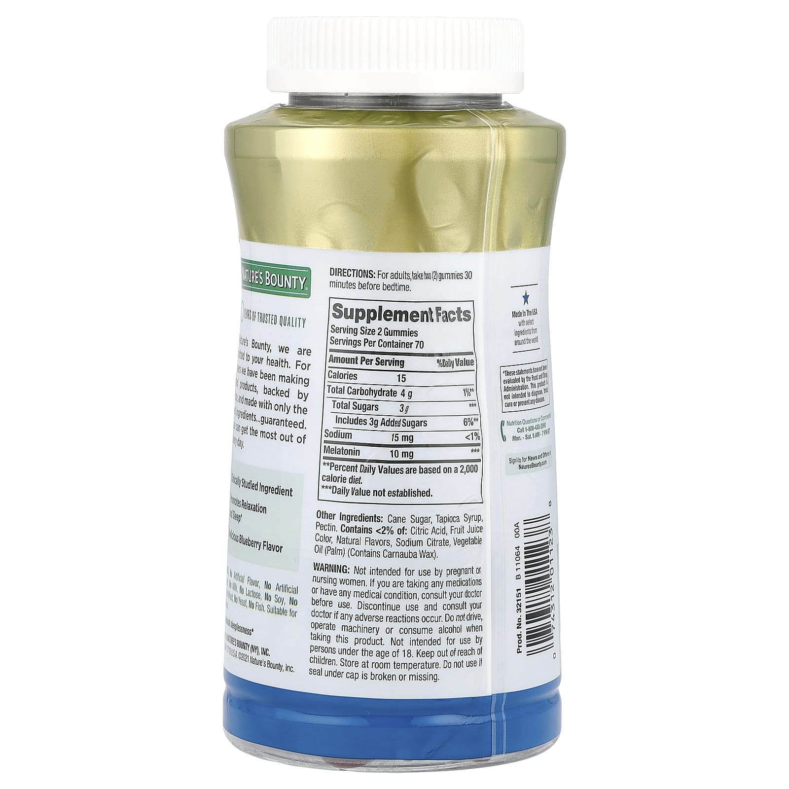 Nature's Bounty, Жевательные таблетки для сна, голубика, 140 вегетарианских жевательных таблеток