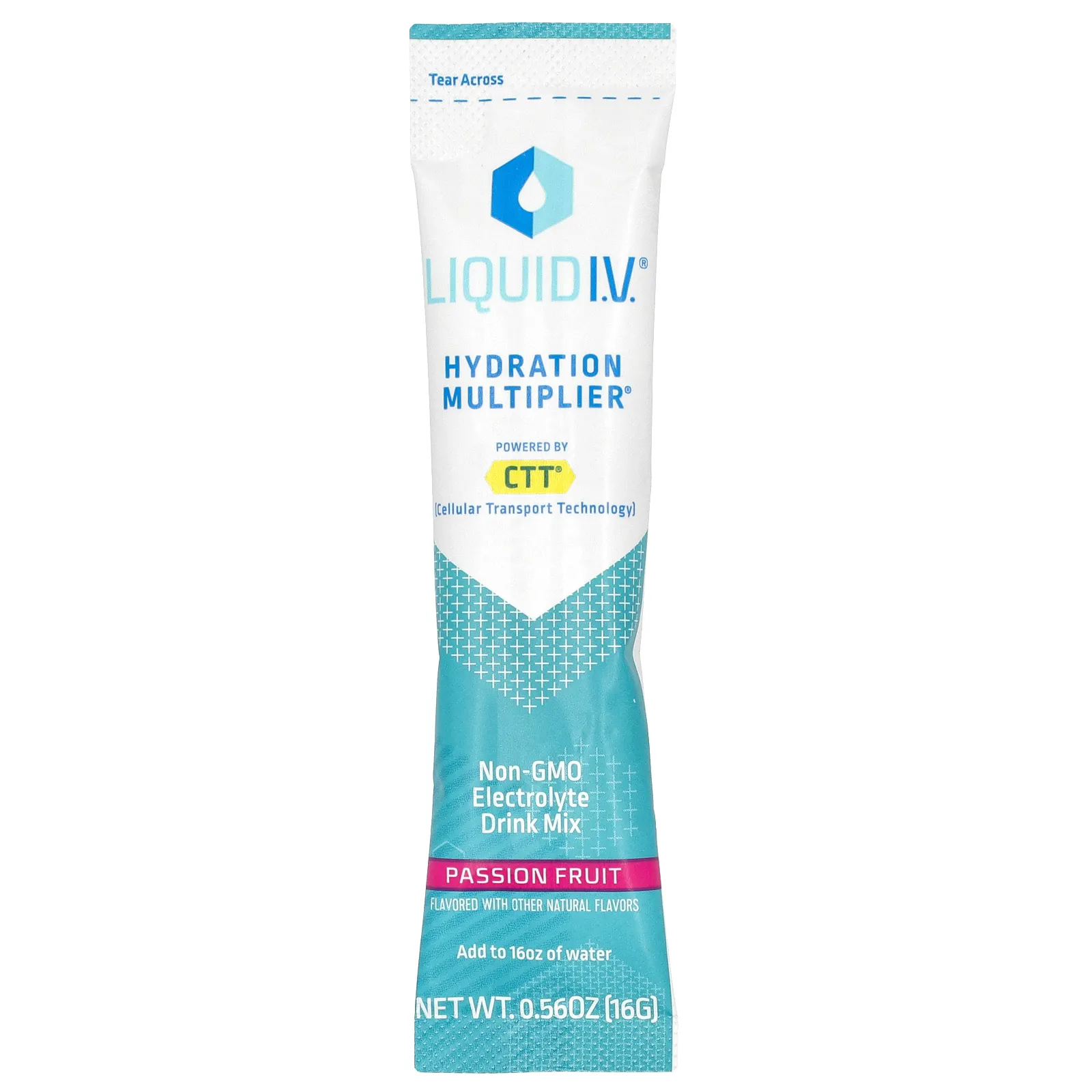 Liquid I.V., Hydration Multiplier, смесь для приготовления напитков с электролитами, маракуйя, 10 отдельных пакетиков по 16 г (0,56 унции)
