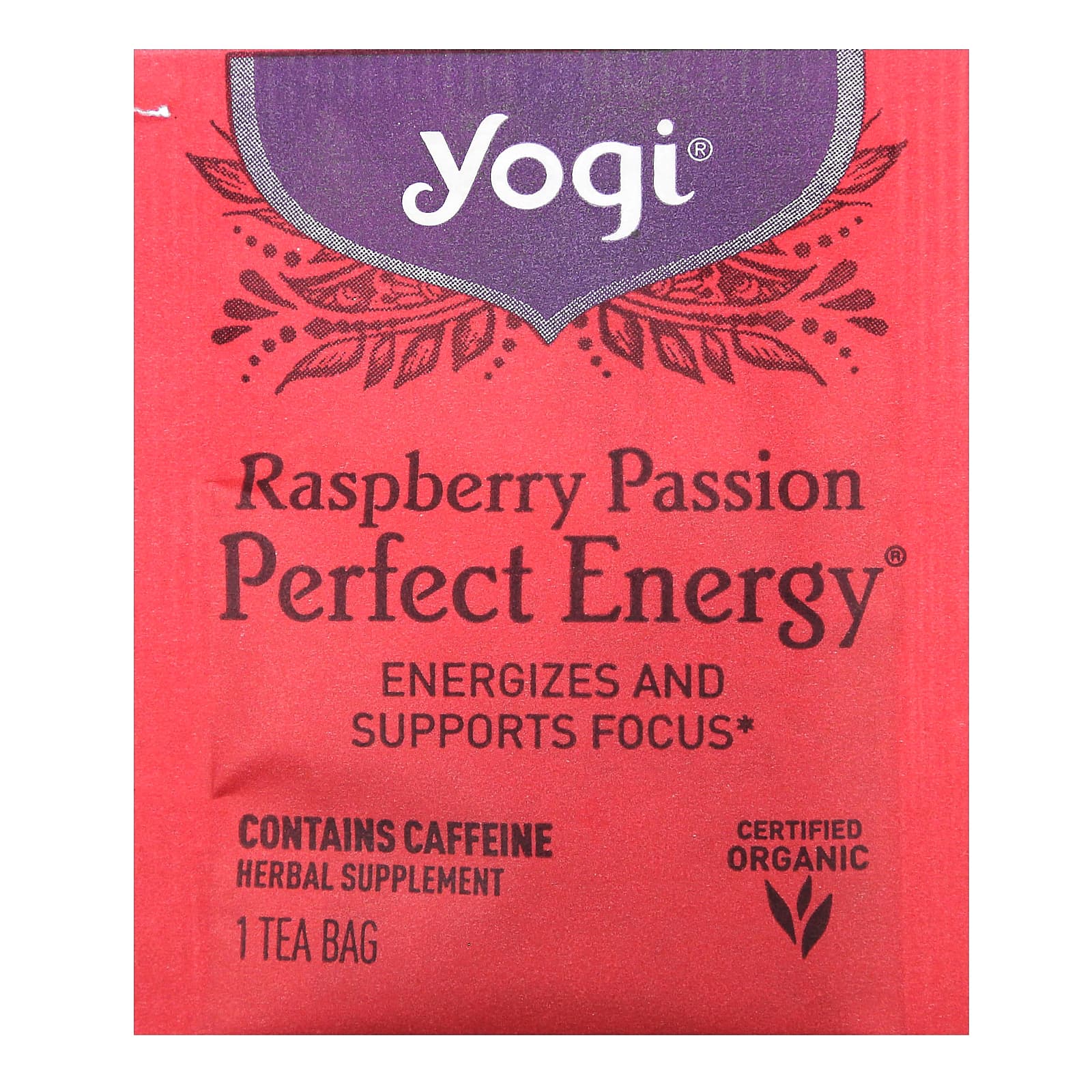 Yogi Tea, Perfect Energy, малиновая страсть, 16 чайных пакетиков, 32 г (1,12 унции)