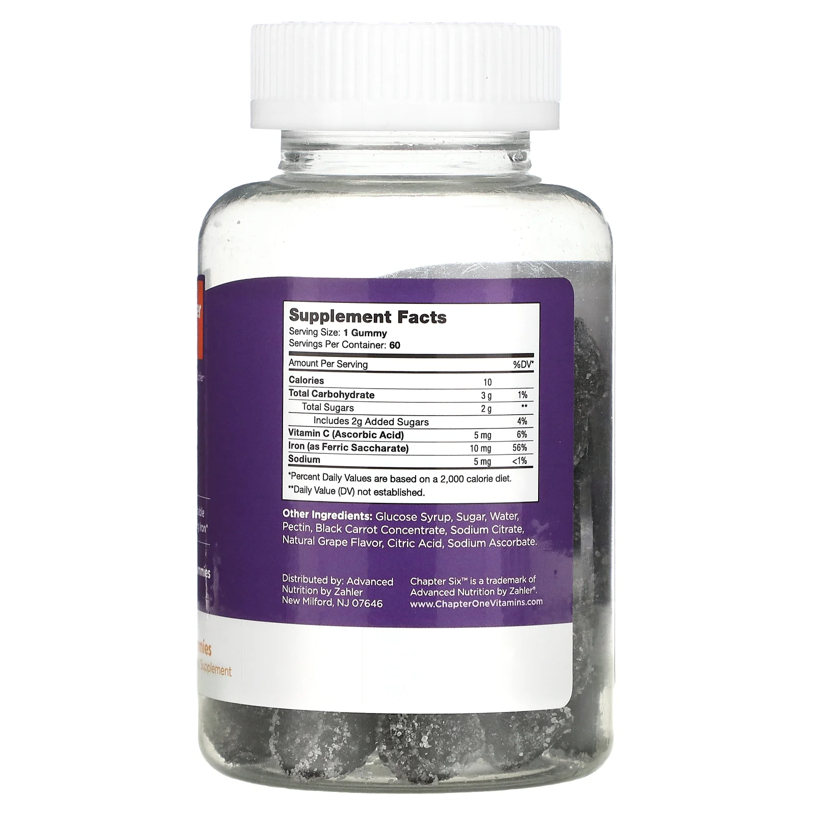 Chapter Six, хорошо усваиваемое железо, ароматизированное, 60 жевательных мармеладок