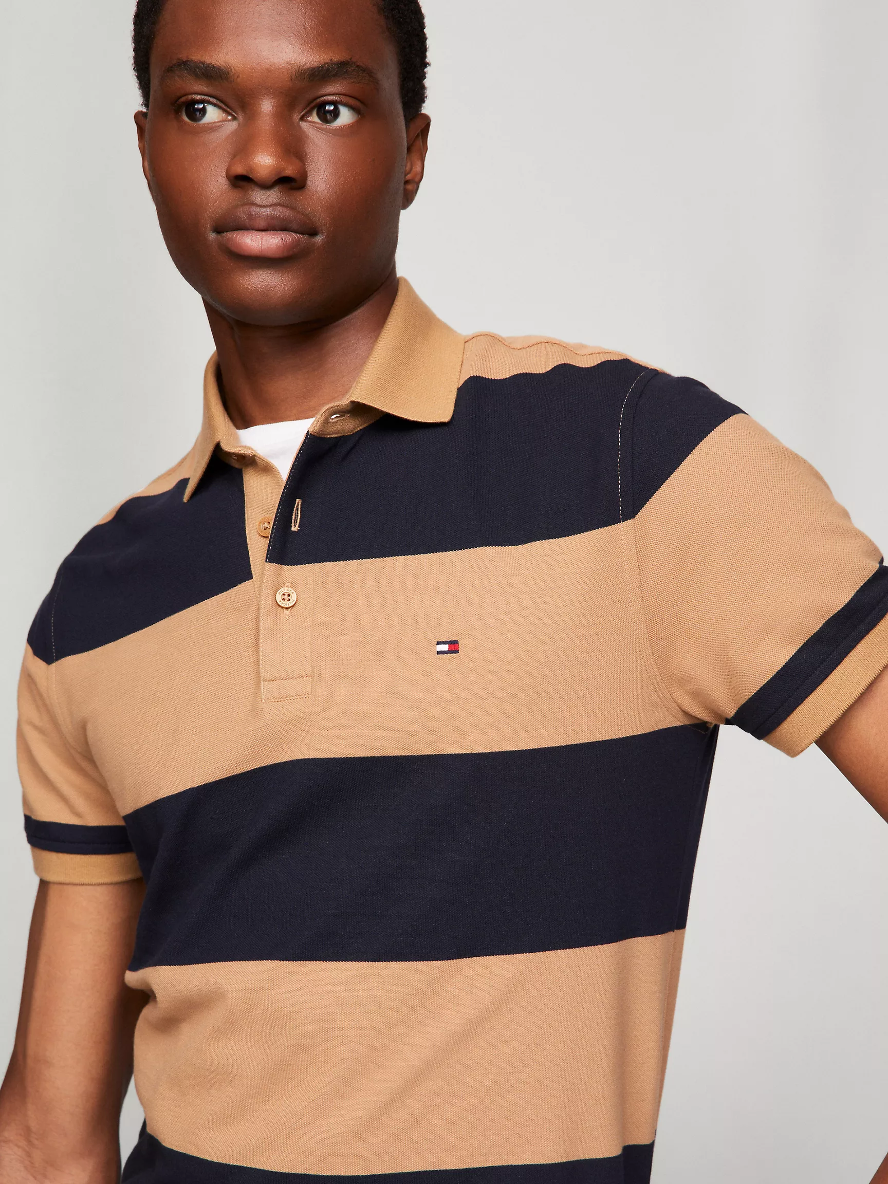 Мужское поло Tommy Hilfiger, Приталенное поло в регбийную полоску