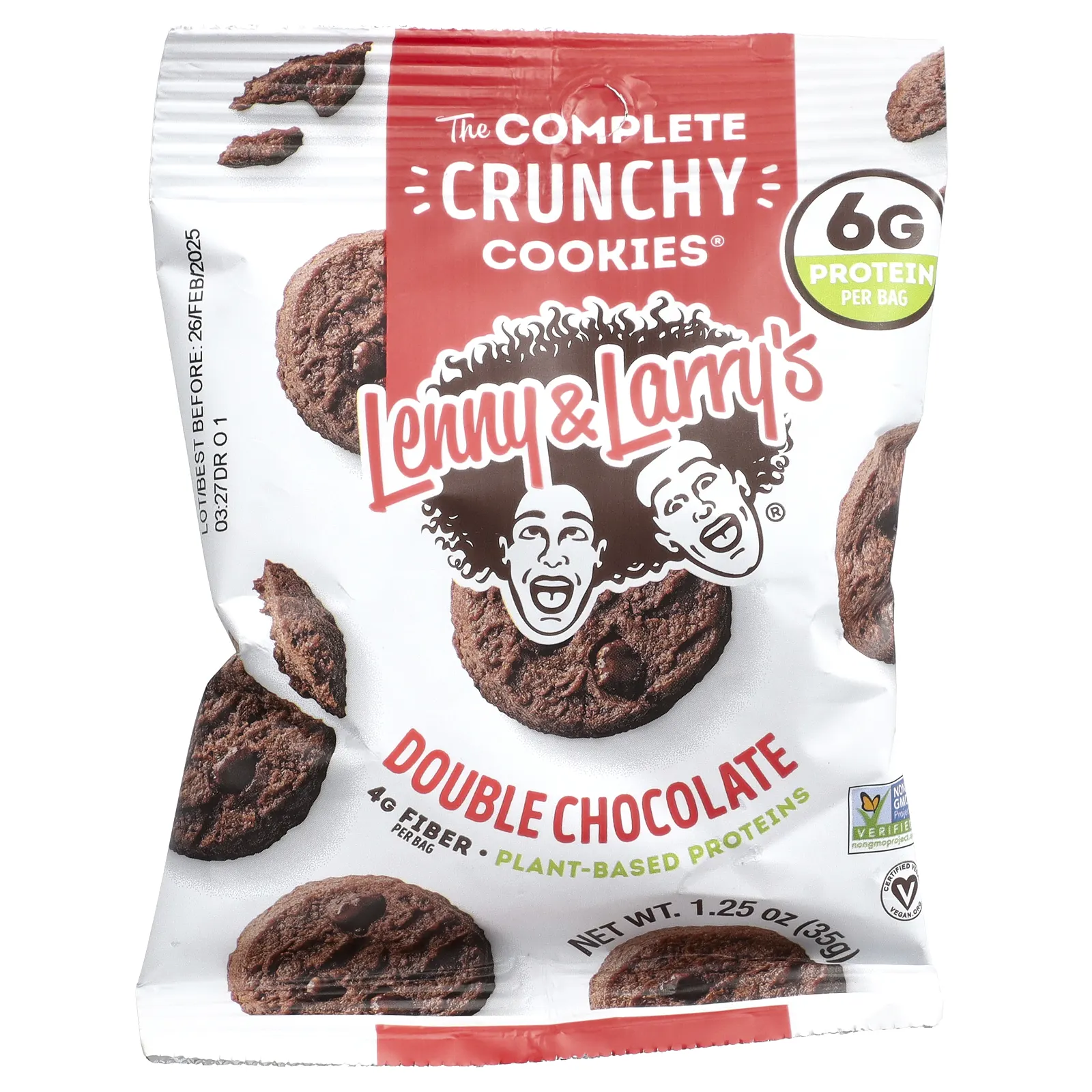 Lenny & Larry's, The Complete Crunchy Cookies®, двойной шоколад, 12 пакетиков по 35 г (1,25 унции)