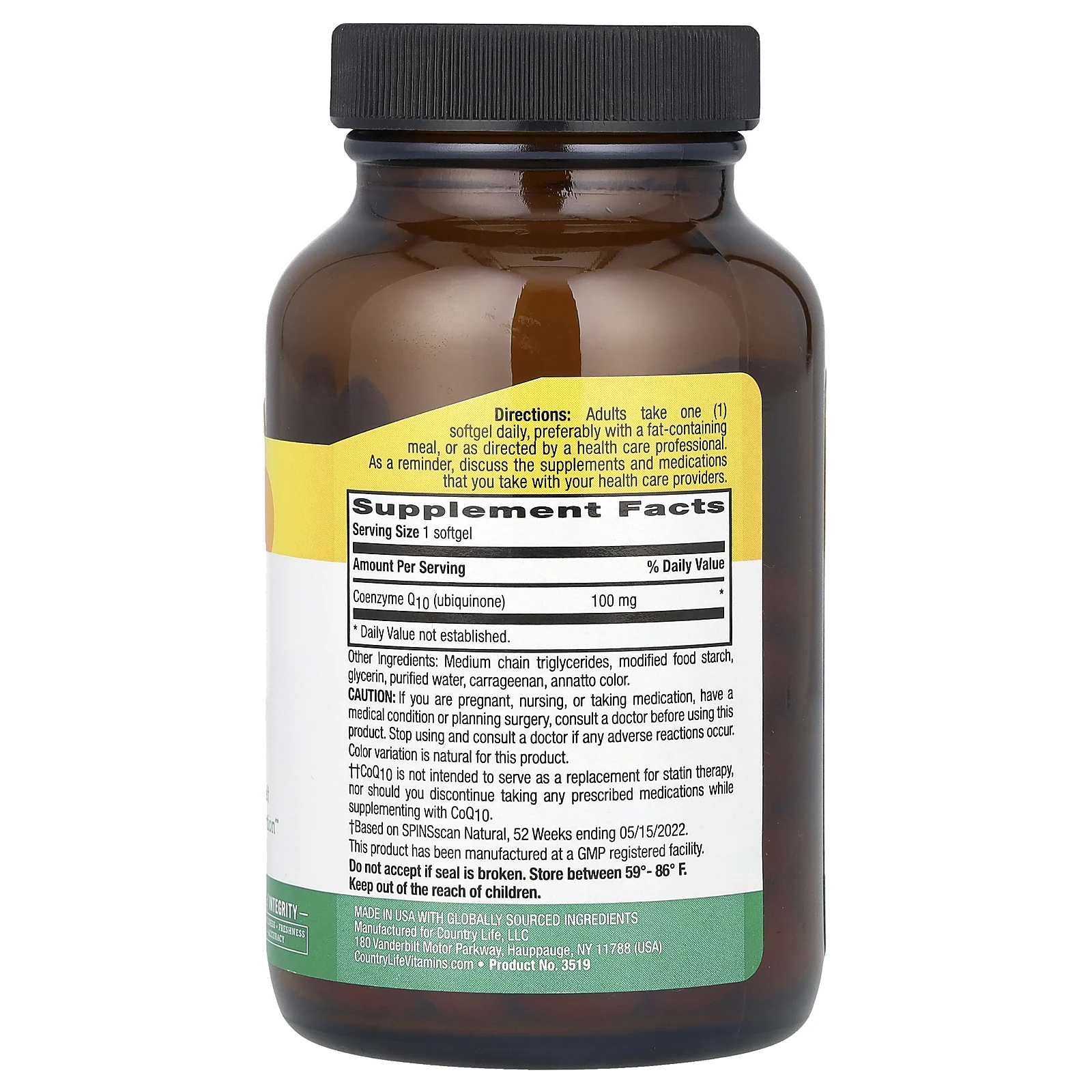 Country Life, Омега-100 мг, 120 веганских капсул