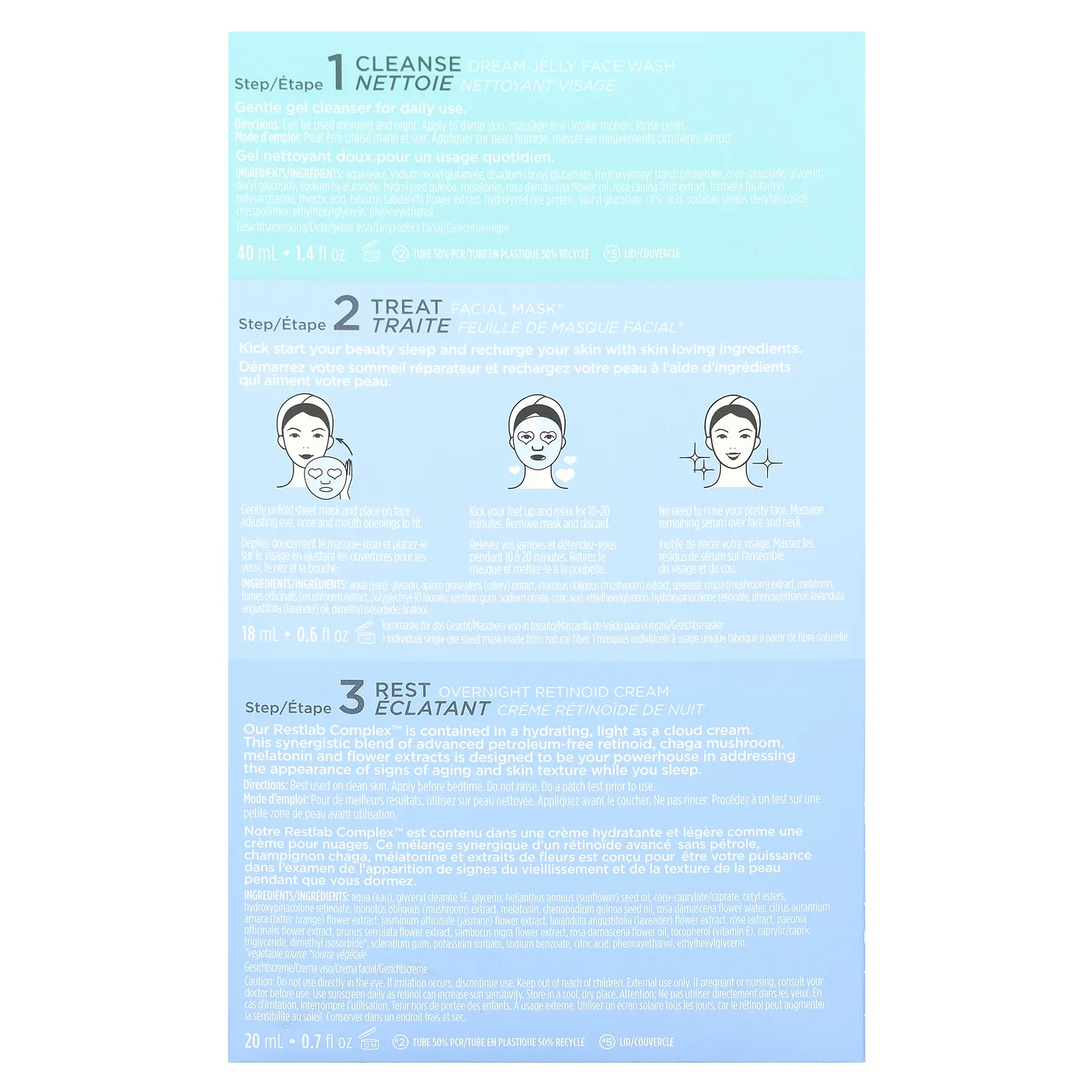 Pacifica, Wake Up Beautiful, набор для здорового сна, набор из 3 предметов