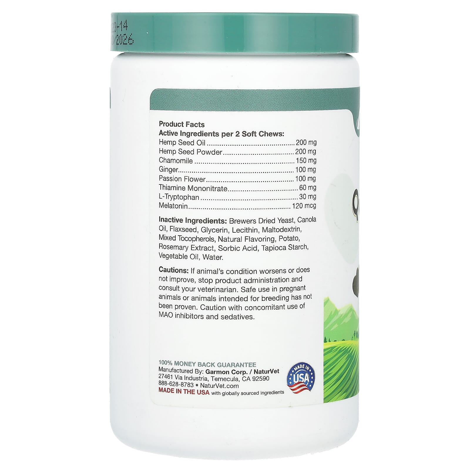 NaturVet, конопля и семена конопли, для собак, 60 жевательных таблеток, 180 г (6,3 унции)