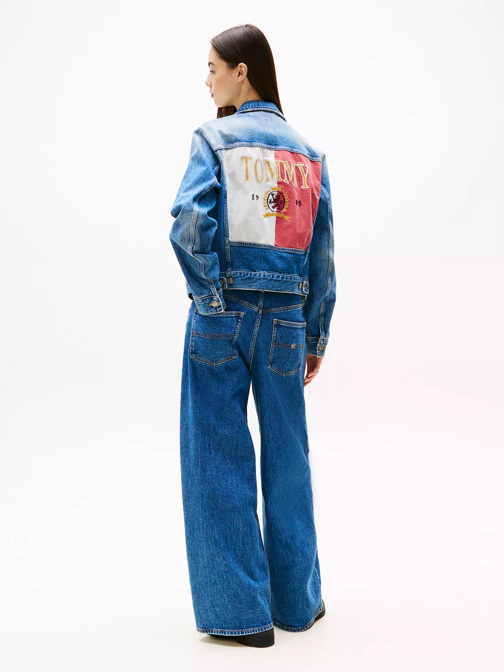 Женская куртка Tommy Hilfiger, Джинсовая куртка с гербом и флагом