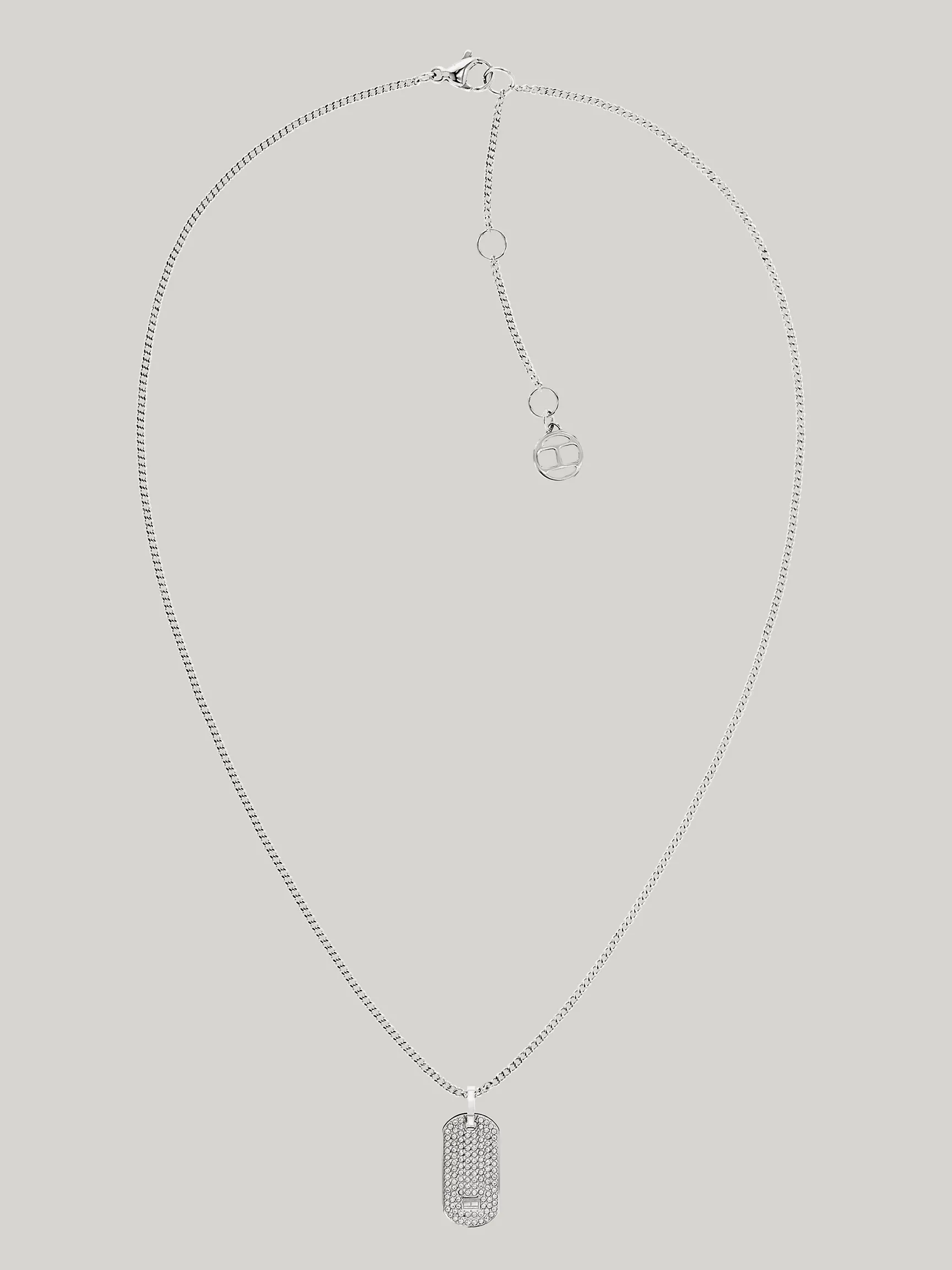 Женское колье Tommy Hilfiger, Ожерелье из нержавеющей стали с кулоном в виде жетона с кристаллами