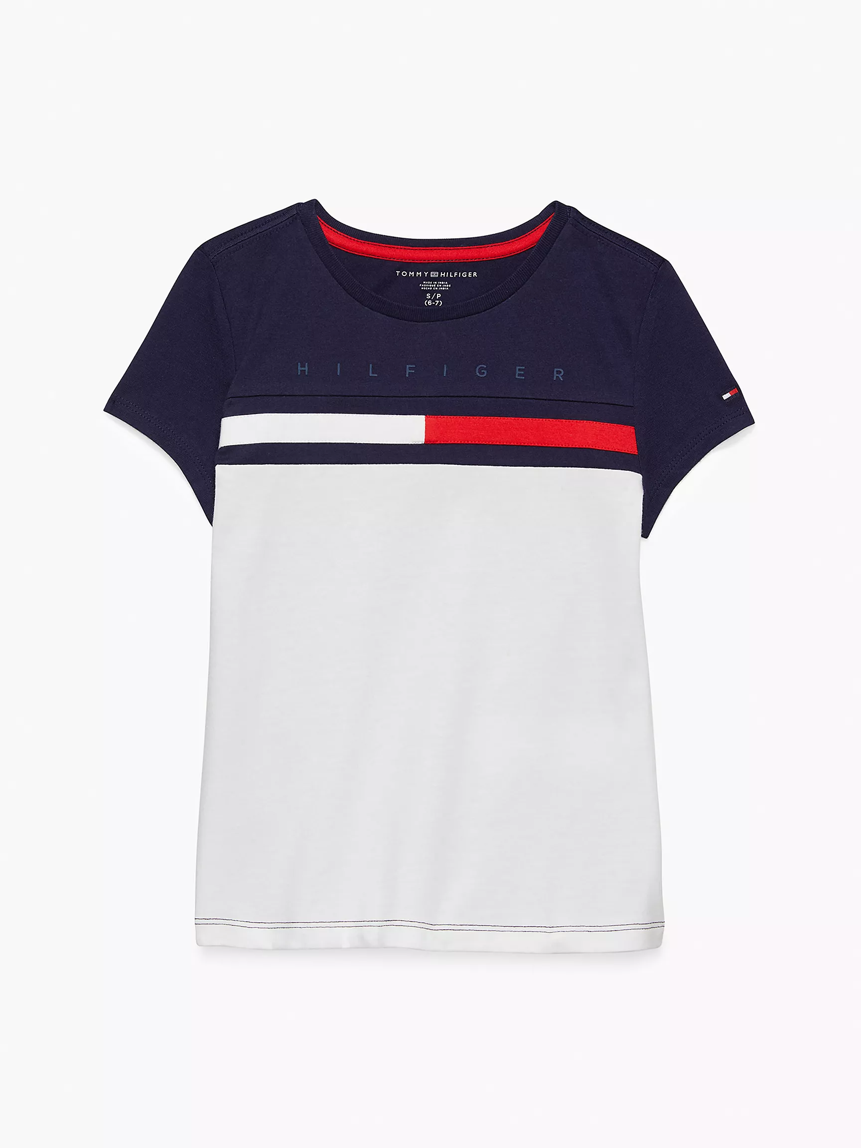 Футболка для девочек Tommy Hilfiger, Детская футболка в стиле colorblock