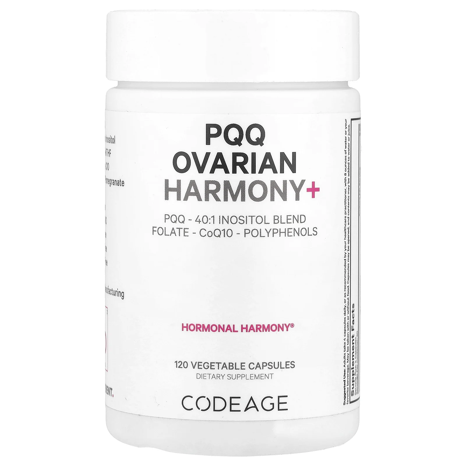Codeage, PQQ Ovarian Harmony +, 120 растительных капсул