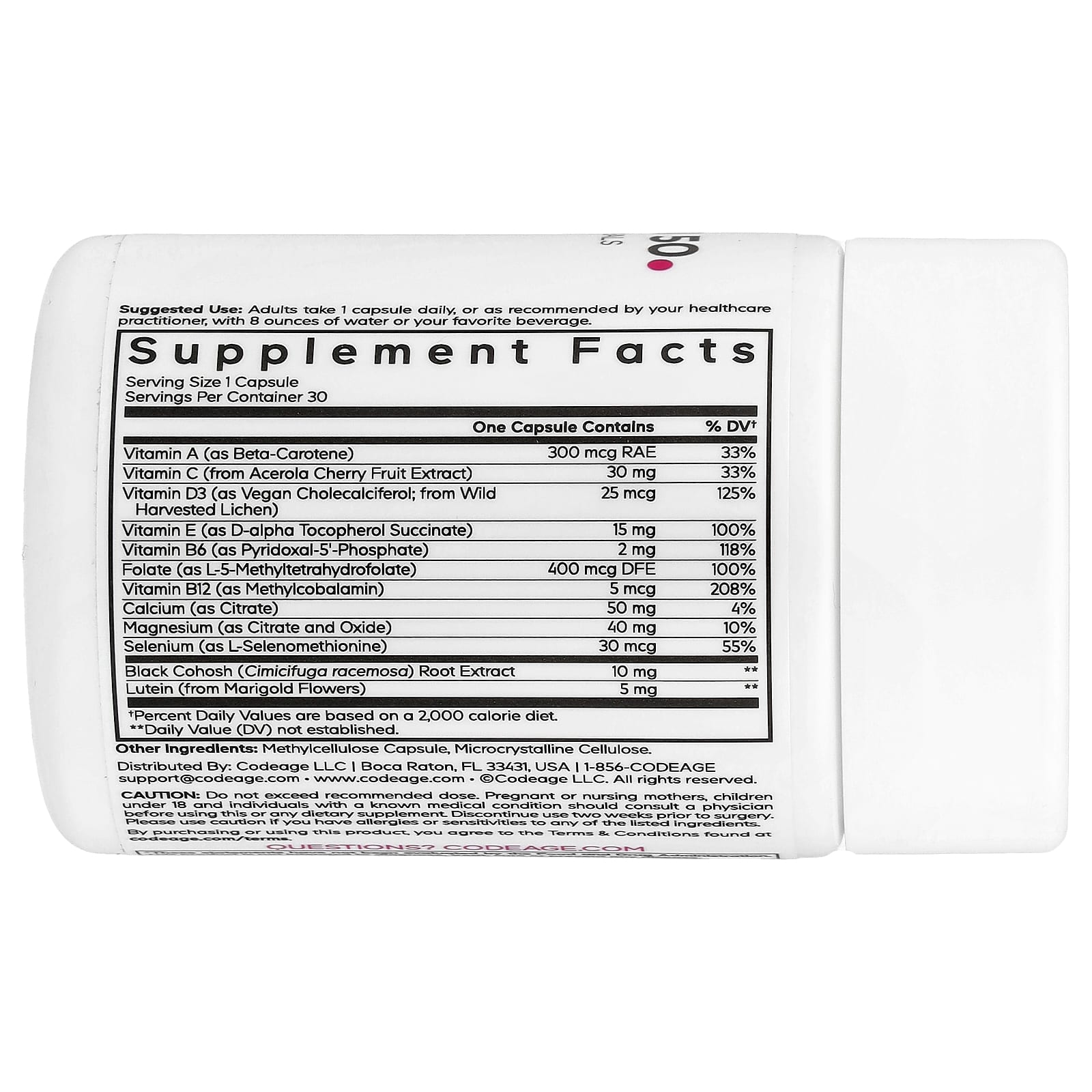 Codeage, Multivitamin 50, мультивитамины для женщин, 30 растительных капсул