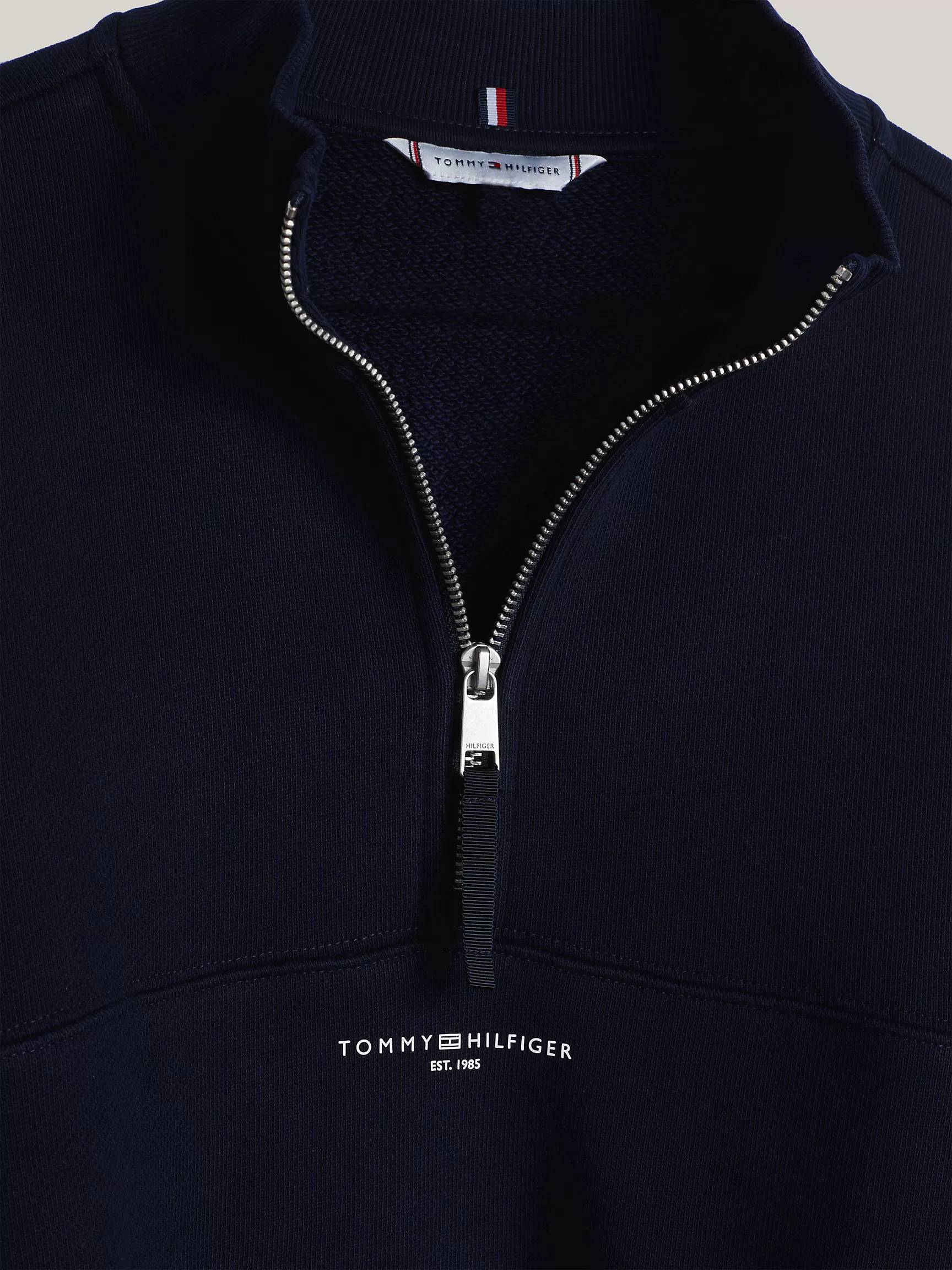 Женская толстовка Tommy Hilfiger, Свитшот с логотипом Hilfiger и молнией на половину длины