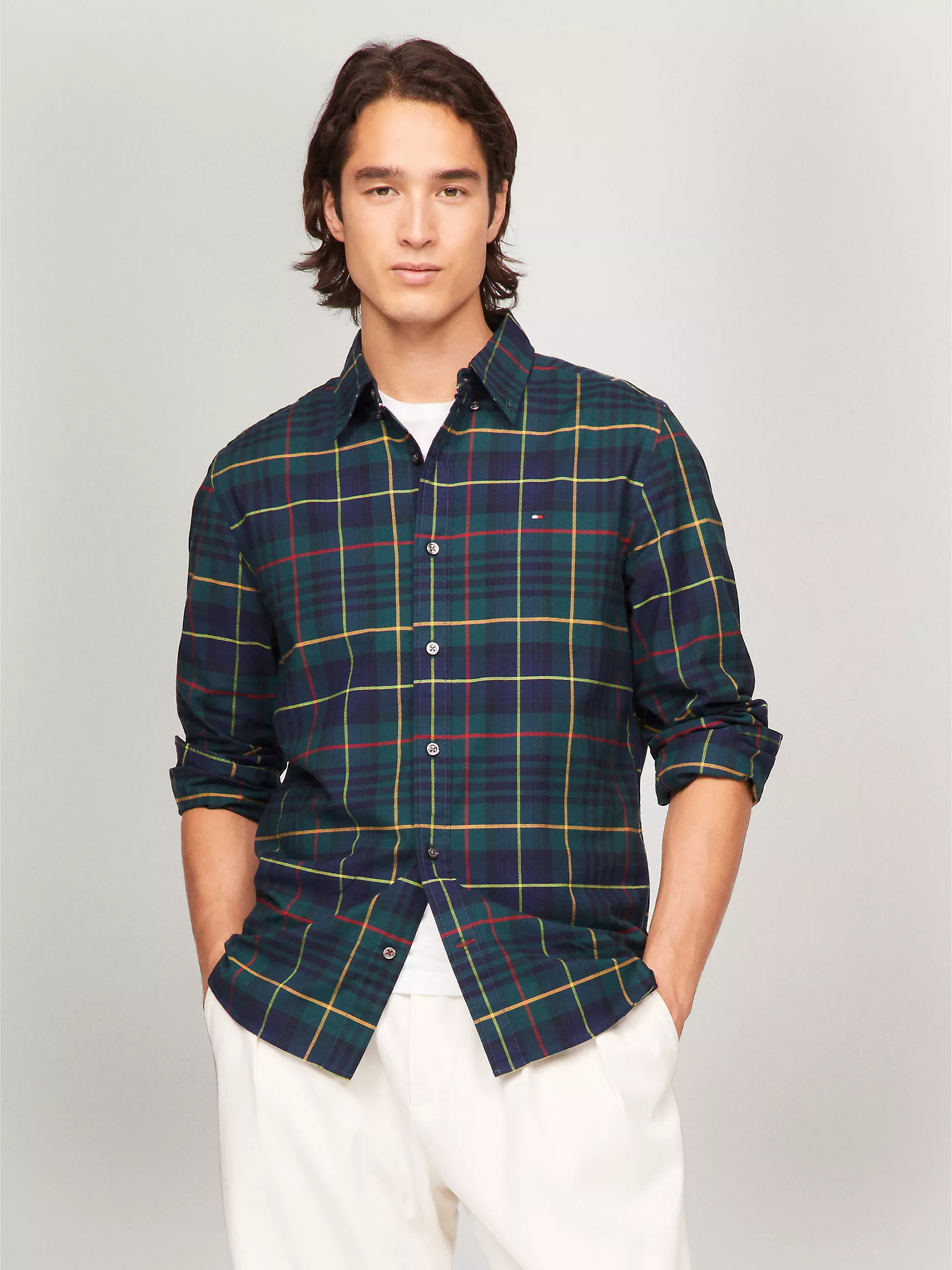 Мужская рубашка Tommy Hilfiger, Рубашка стандартного кроя из оксфорда в клетку