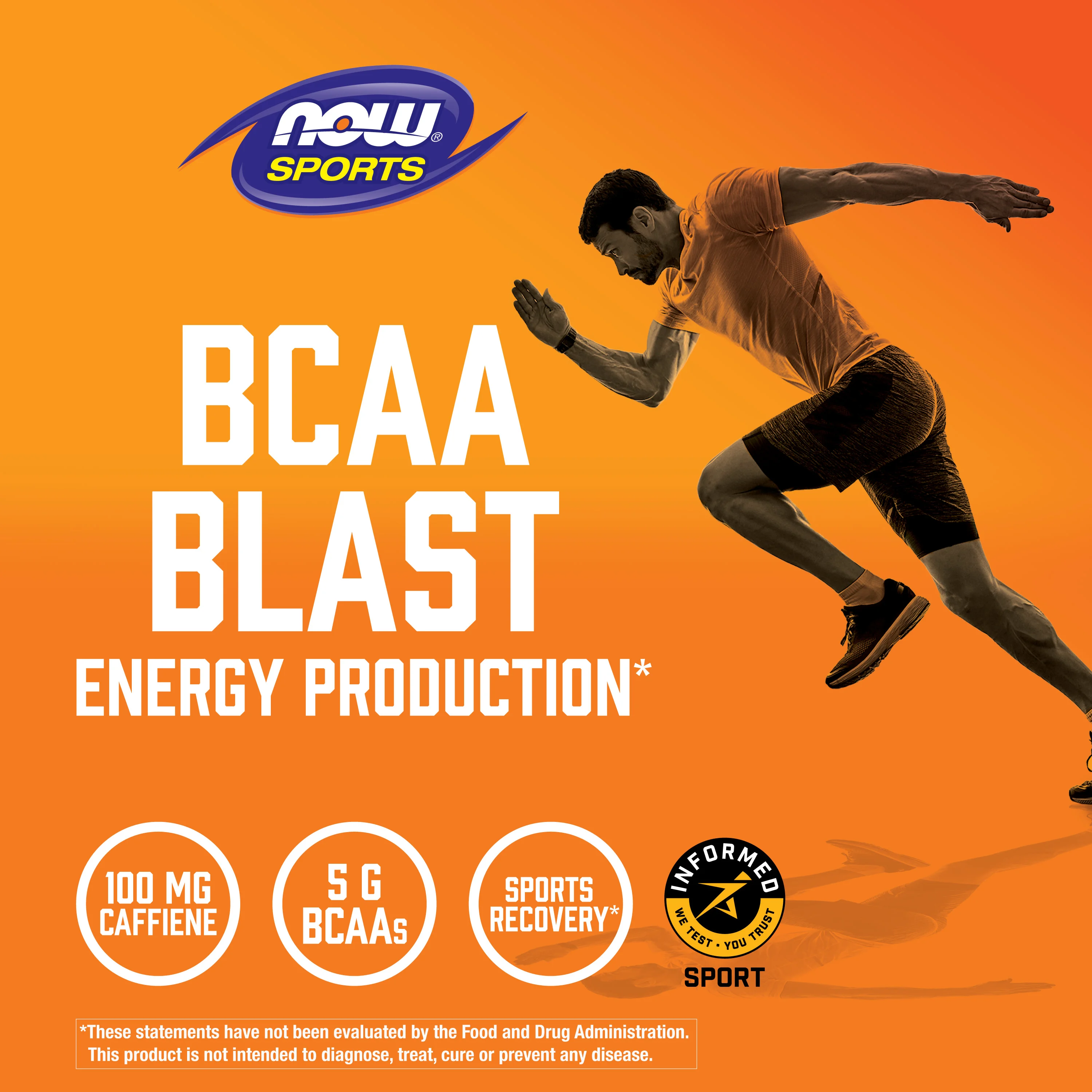 NOW Foods, Sports, BCAA Blast, натуральная малина, 600 г (21,16 унции)