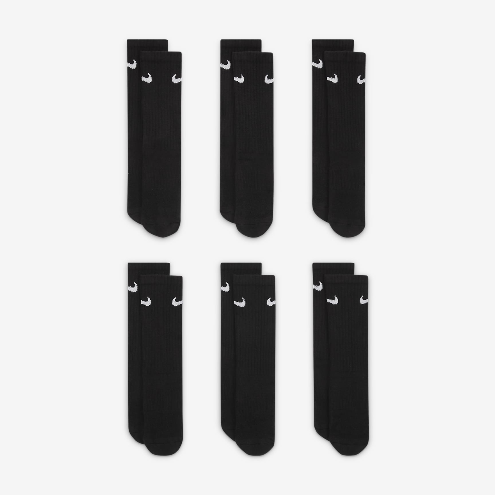 Nike Everyday Kids' Cushioned Crew Socks (6 Pairs)