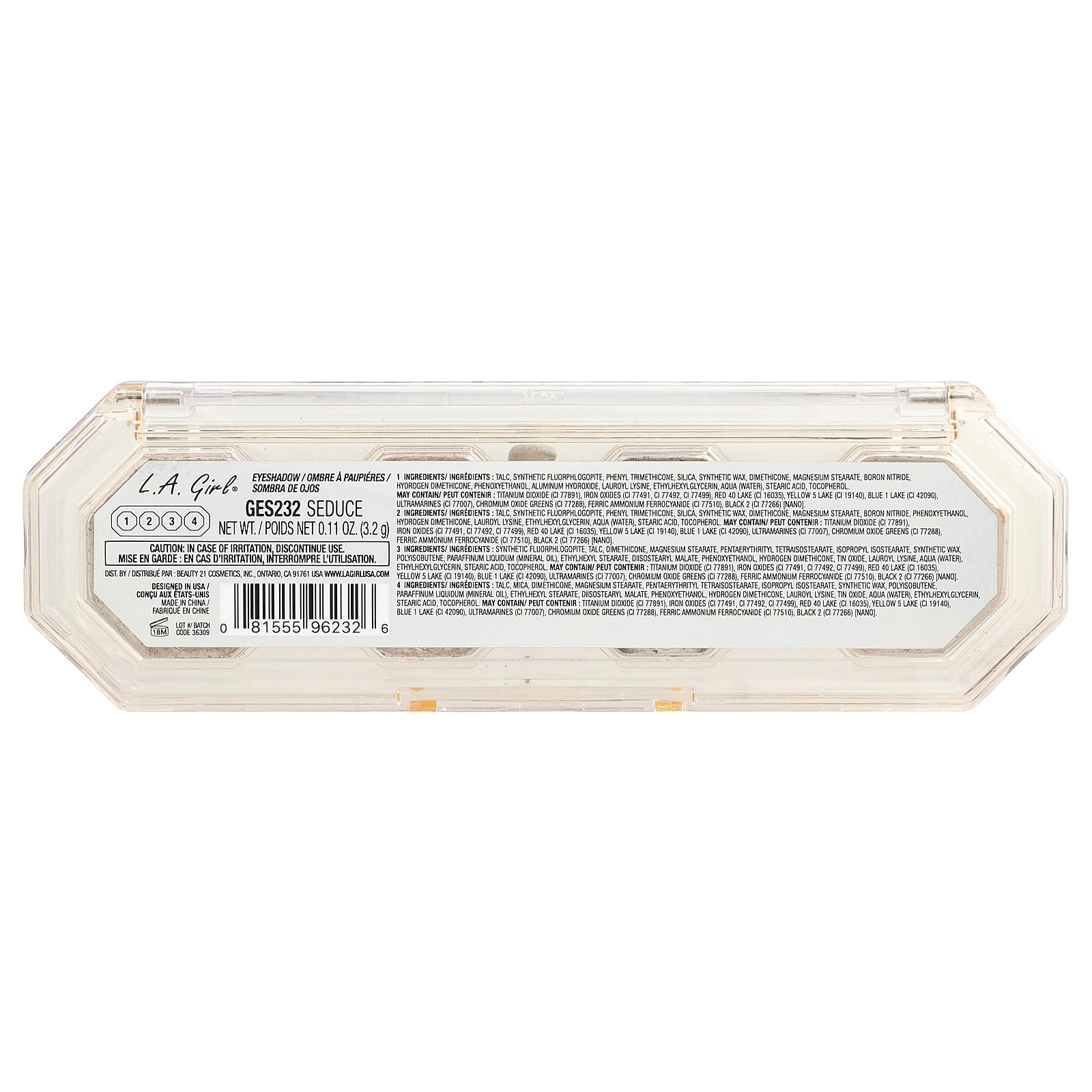 L.A. Girl, 4 Play, палитра теней для век, GES232 Seduce, 3,2 г (0,11 унции)