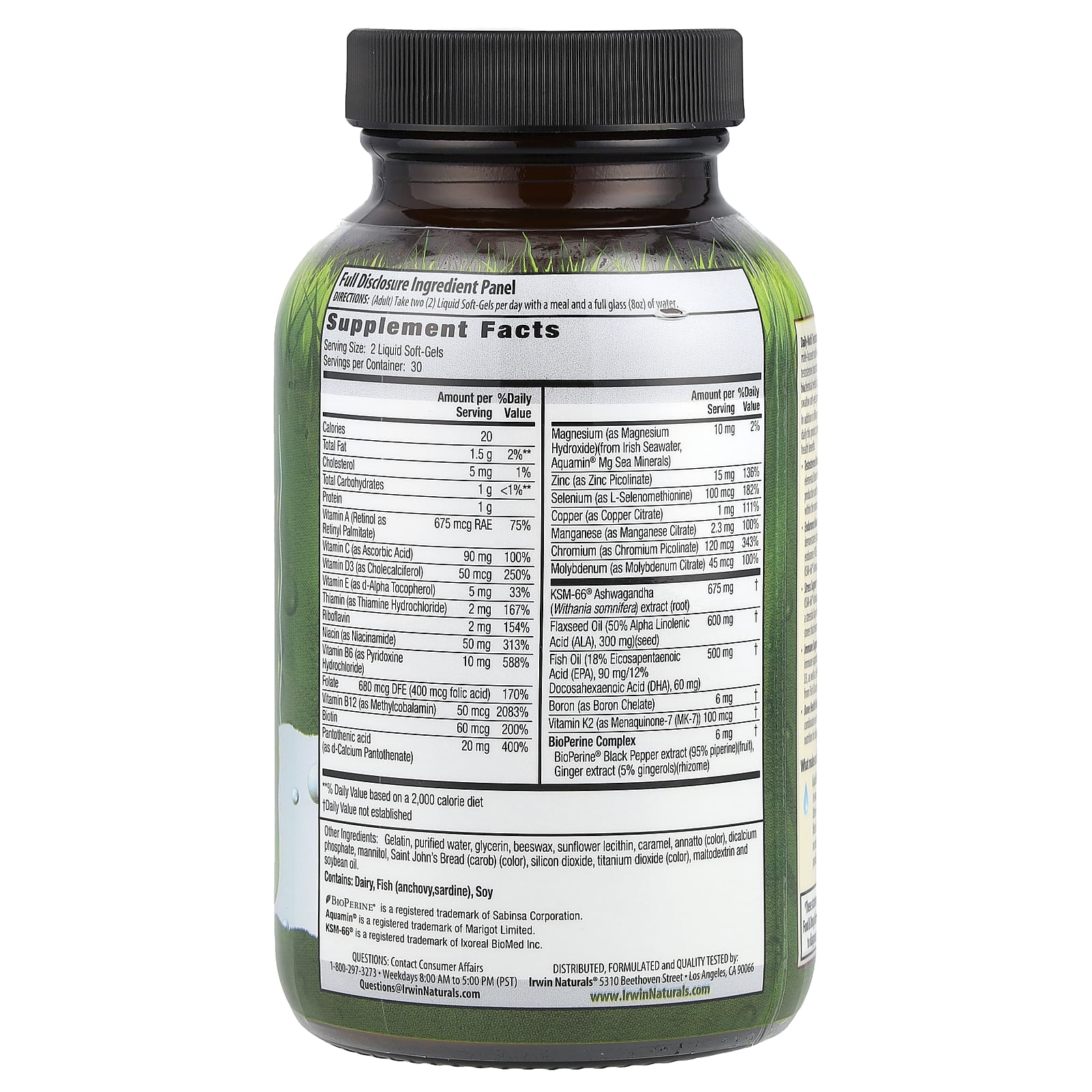 Irwin Naturals, Daily-Multi Testosterone Up Booster для мужчин, 60 желатиновых капсул