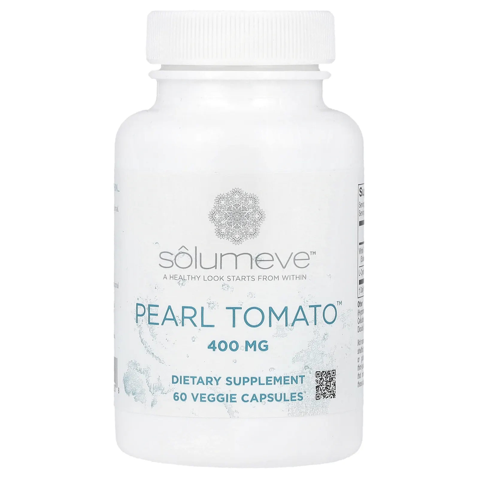 Solumeve, Pearl Tomato, добавка для здоровья кожи, 400 мг, 60 растительных капсул
